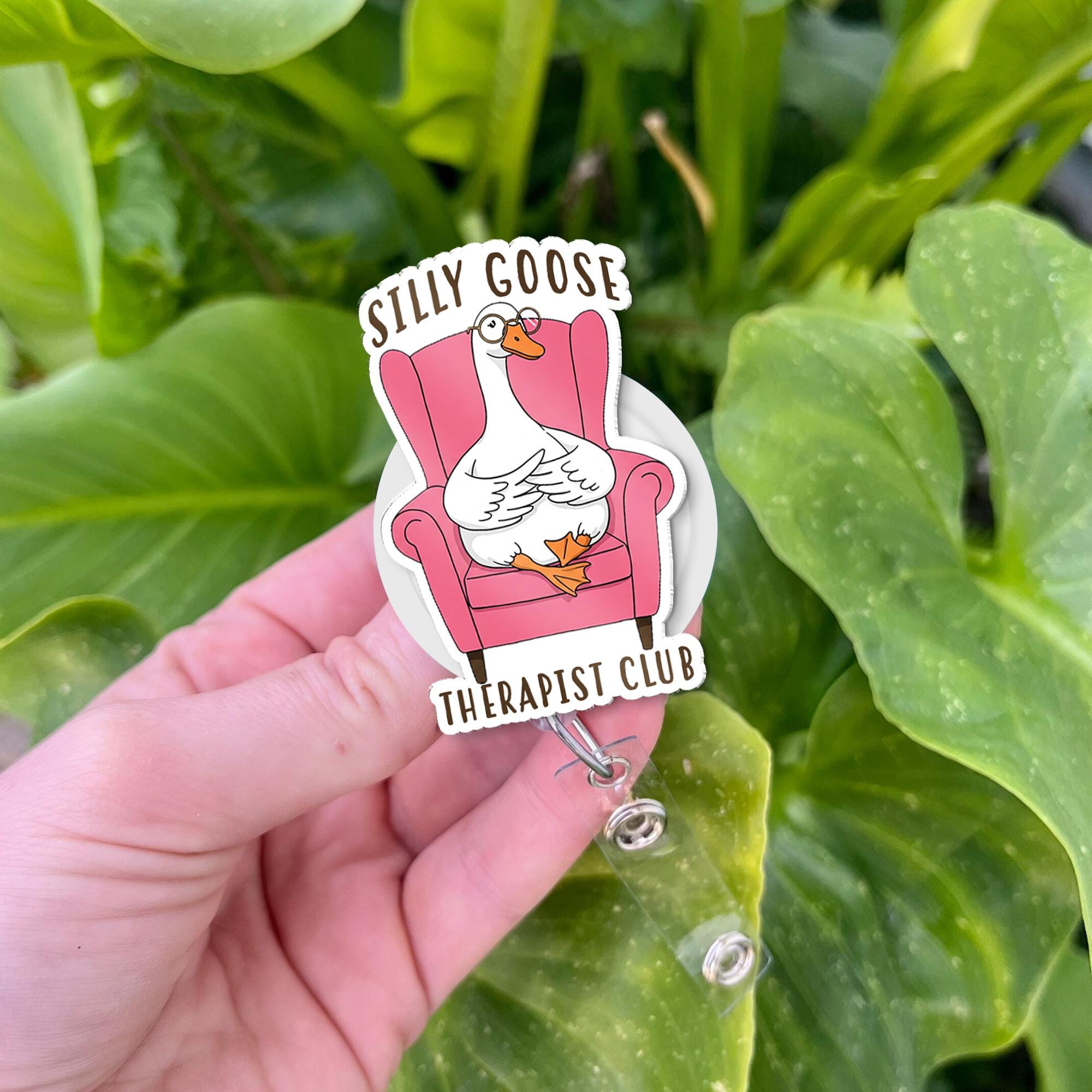 Silly Goose Therapist Club Badge Reel, Aba Bcba Sped Badge holder, Therapist Gift, Funny Goose Badge, Silly Goose Lover Gift, Team Therapist