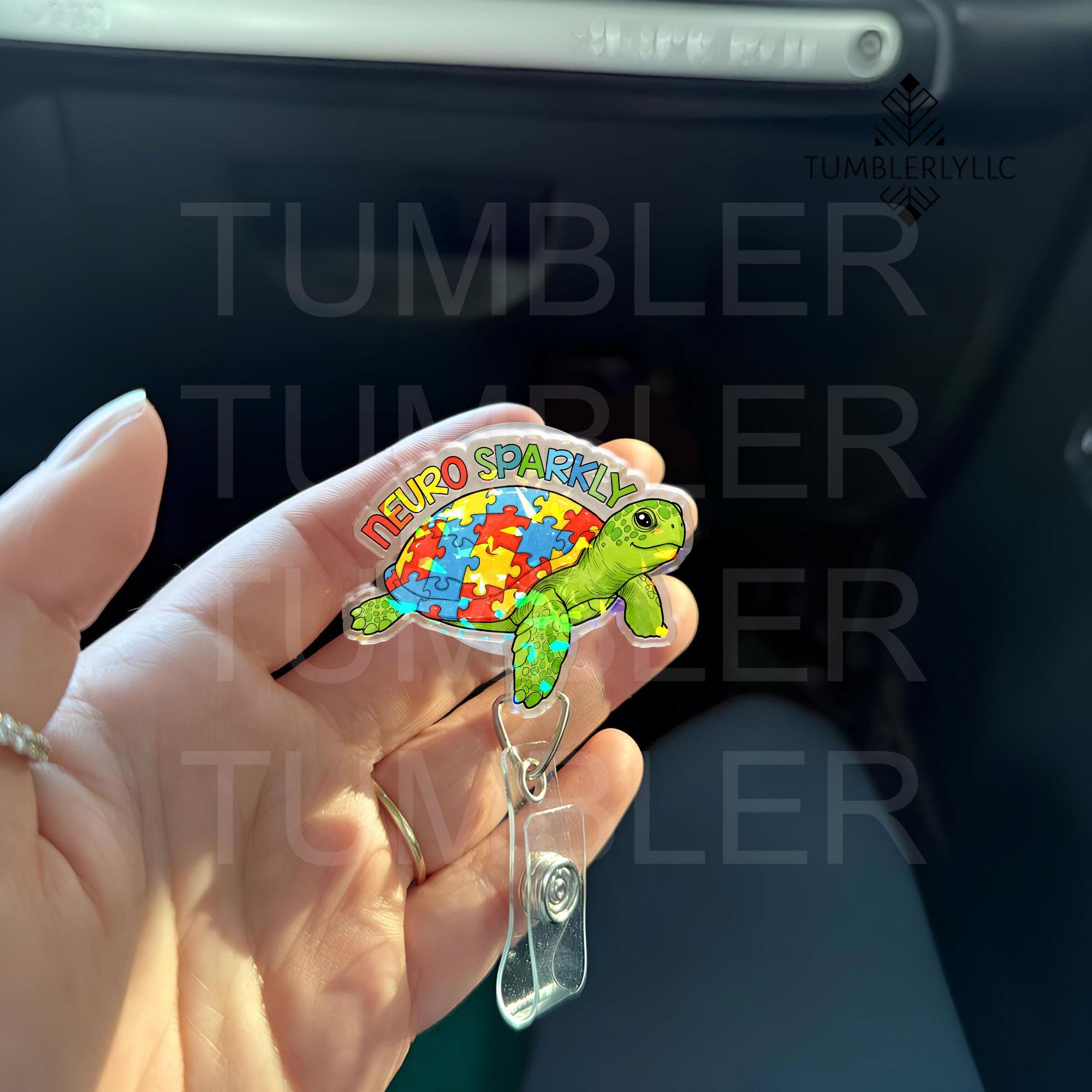Turtle Badge Reel, Nurse Badge Reel, Pediatric Badge Reel, Funny Badge Holder Clip, Neuro Sparkly Teacher ID holder, Neurodiversity Sped