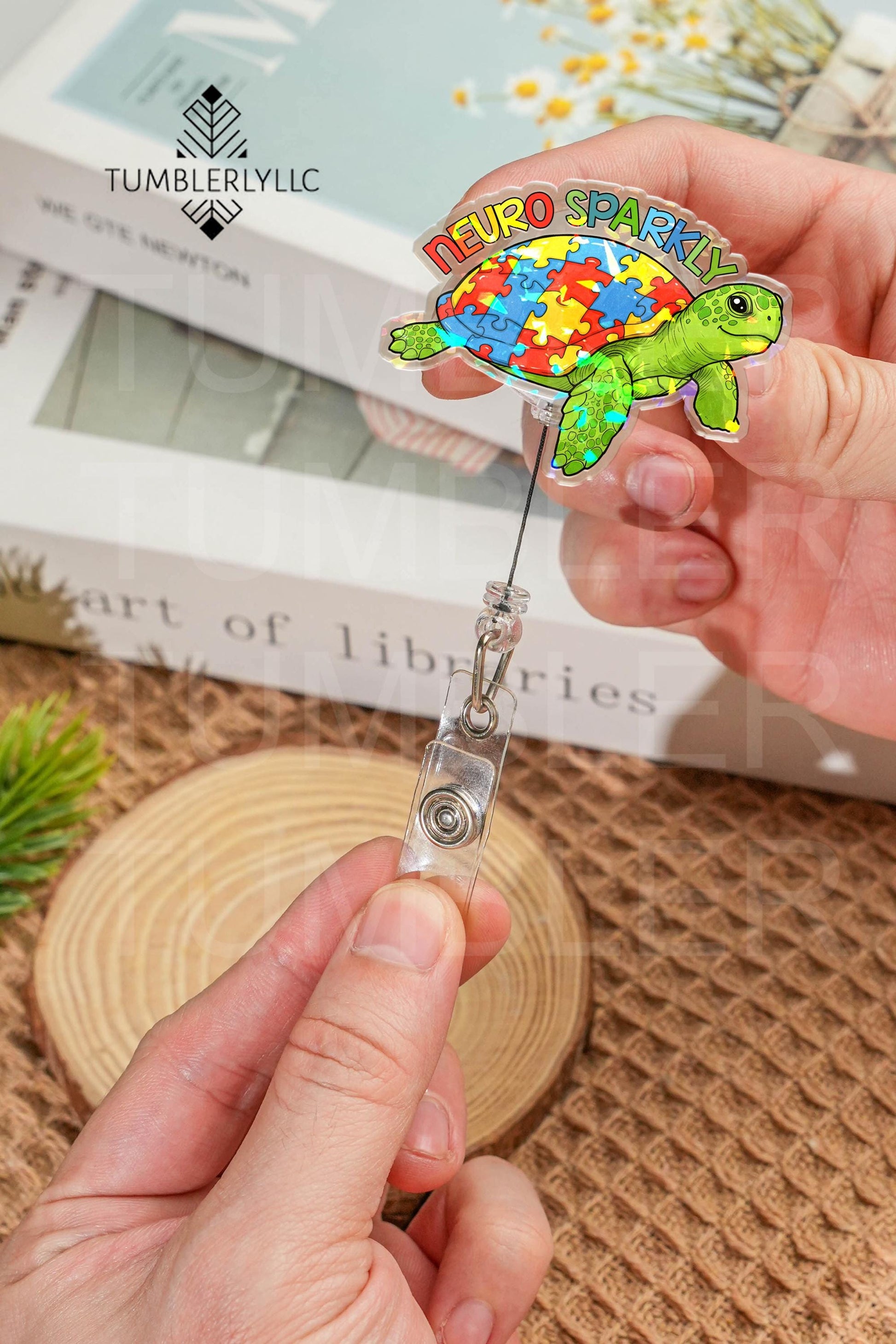 Turtle Badge Reel, Nurse Badge Reel, Pediatric Badge Reel, Funny Badge Holder Clip, Neuro Sparkly Teacher ID holder, Neurodiversity Sped
