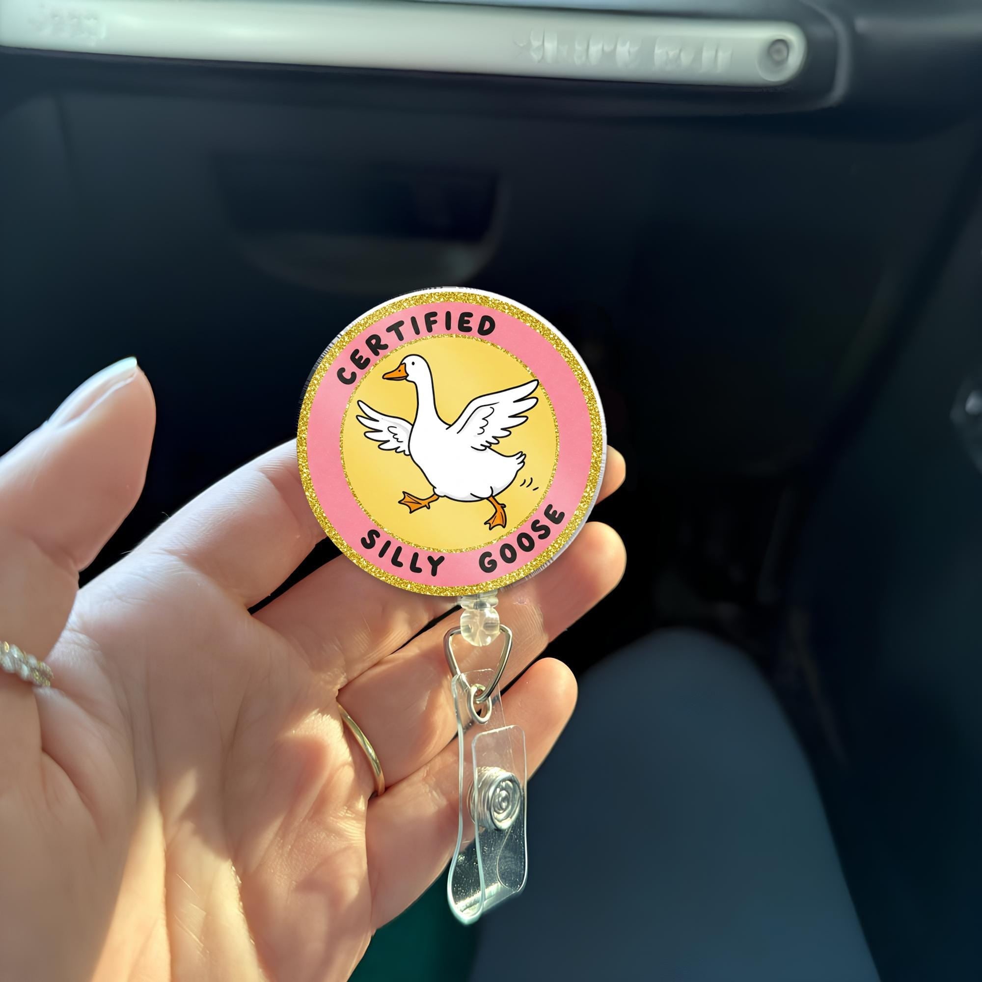 Certified Silly Goose Badge Reel, Funny Goose Nurse, RN ID Holder, Co-worker Gift, Funny Nurse Gift, Stocking Stuffer, Goose Lover Gift