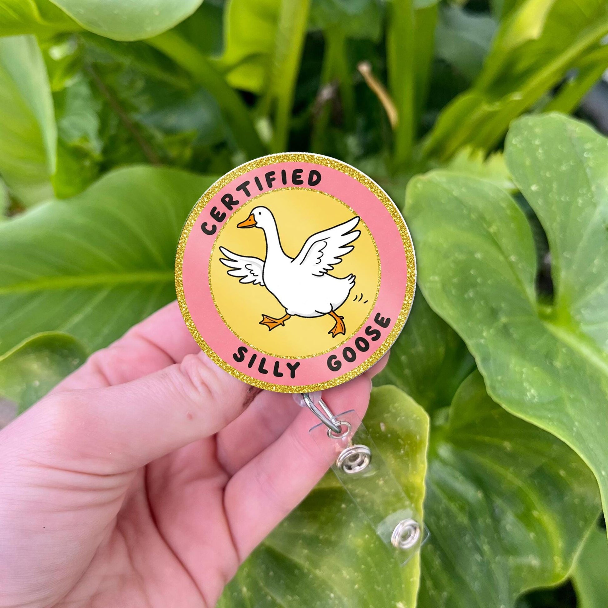 Certified Silly Goose Badge Reel, Funny Goose Nurse, RN ID Holder, Co-worker Gift, Funny Nurse Gift, Stocking Stuffer, Goose Lover Gift