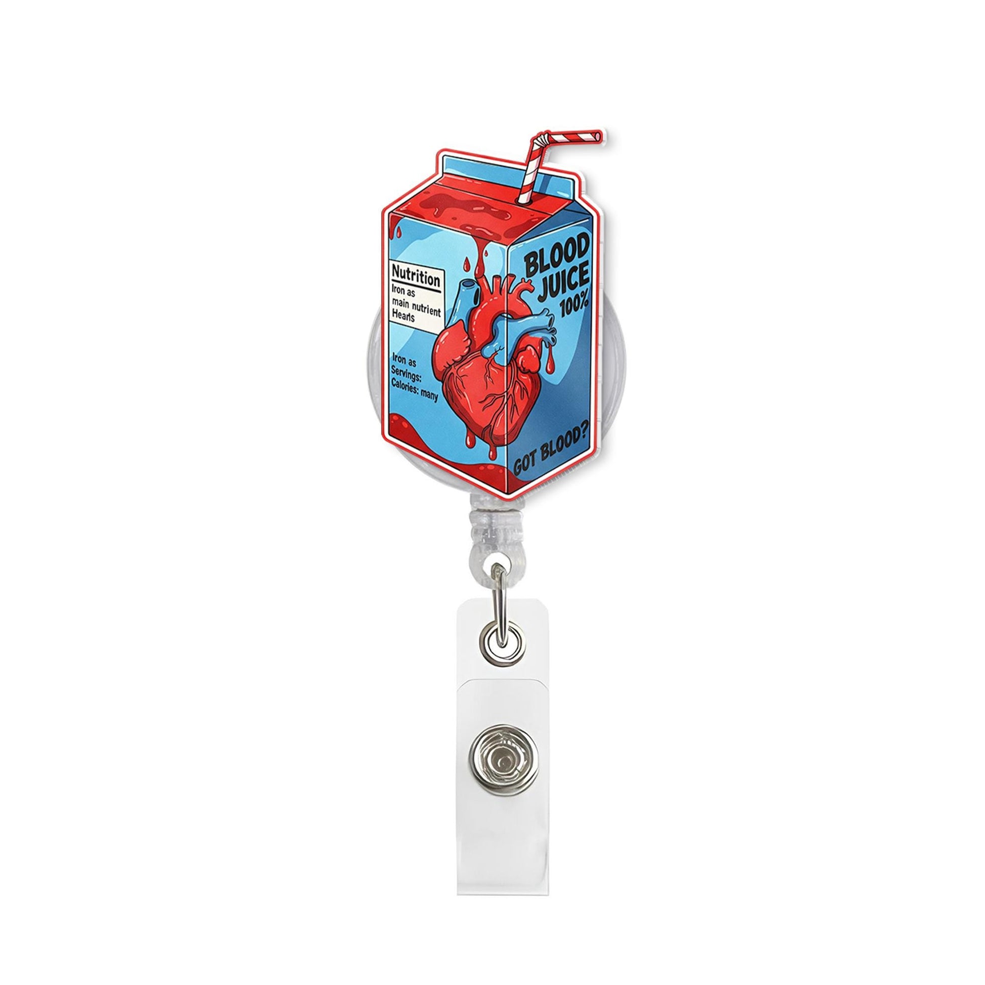 Blood Juice Badge Reel, IV bag Gift, Phlebotomy Id Holder, Nurse Badge Reel, Nurse Gift, RN Nurse Gift, ID Holder Gift, nursing school gift