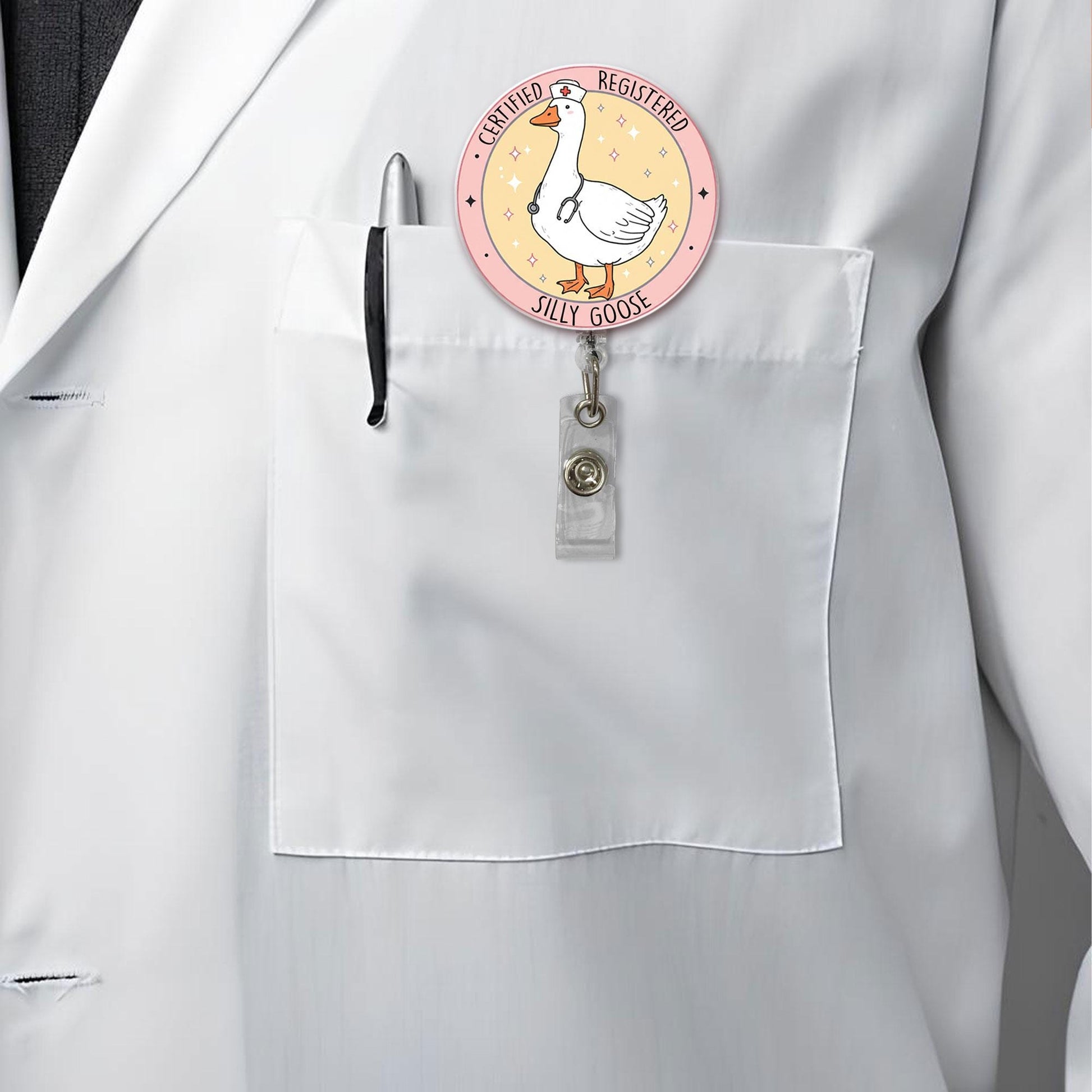 Registered Silly Goose Badge Reel | RN ID Holder | Funny Nurse Gift | Nurse Student & Nurse Day Gift | Funny Nurse ID Holder | Nurse Day