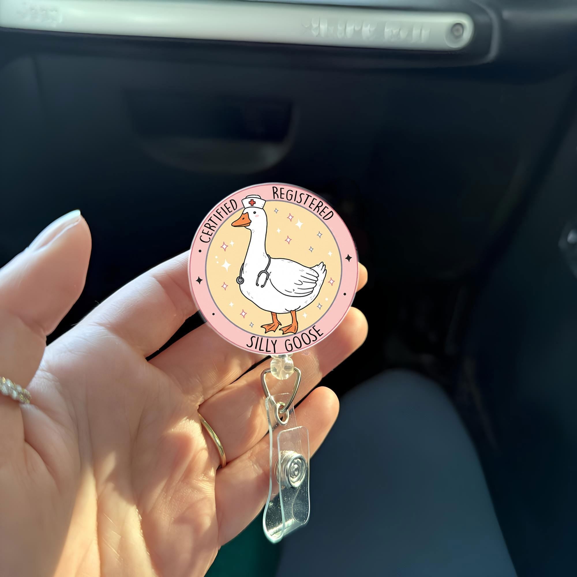 Registered Silly Goose Badge Reel | RN ID Holder | Funny Nurse Gift | Nurse Student & Nurse Day Gift | Funny Nurse ID Holder | Nurse Day