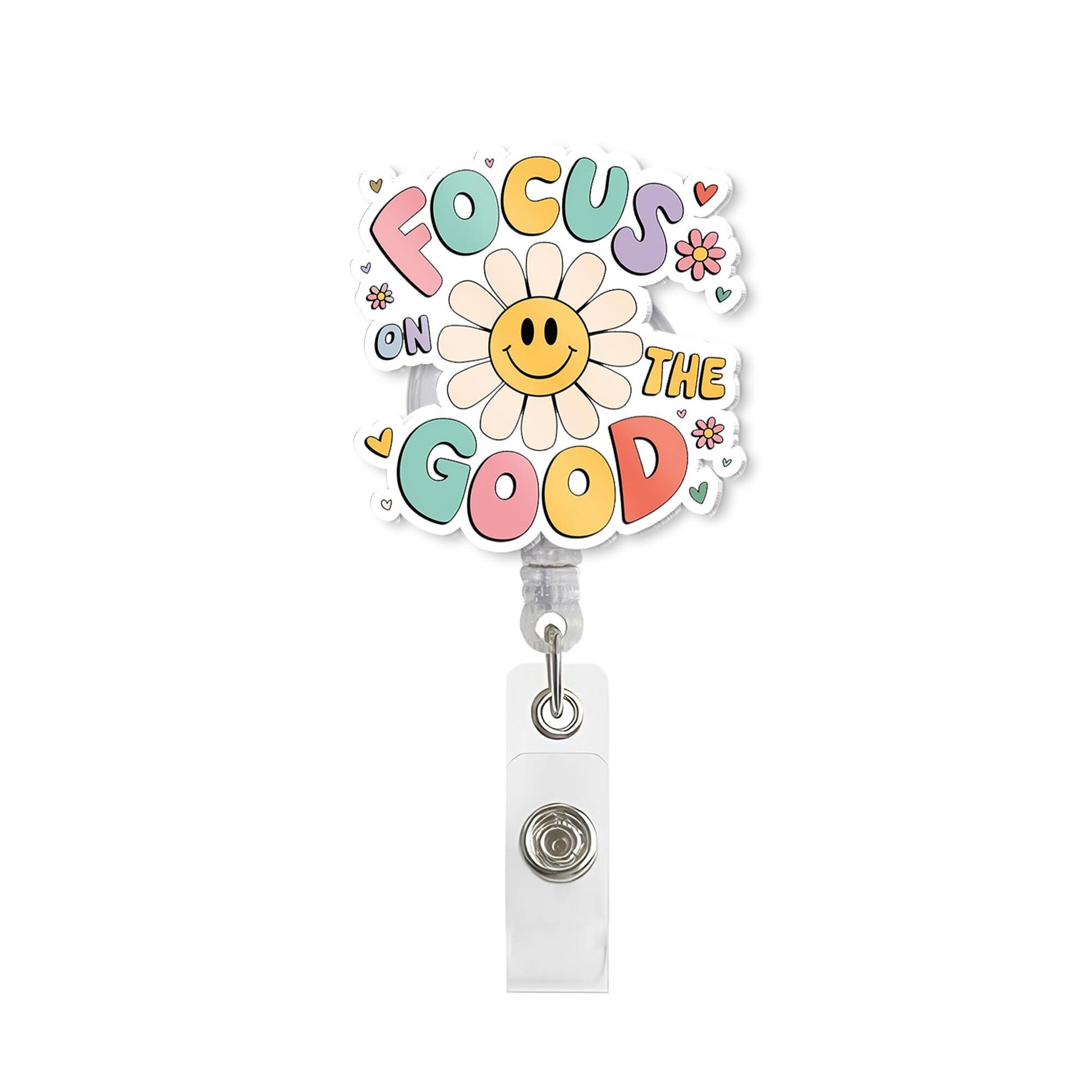 Focus On The Goode Badge Reel, Positivity Badge Reel, Mental Health Badge, RN Nurse Id Holder, inspirational Badge ID holder, Nurse Support