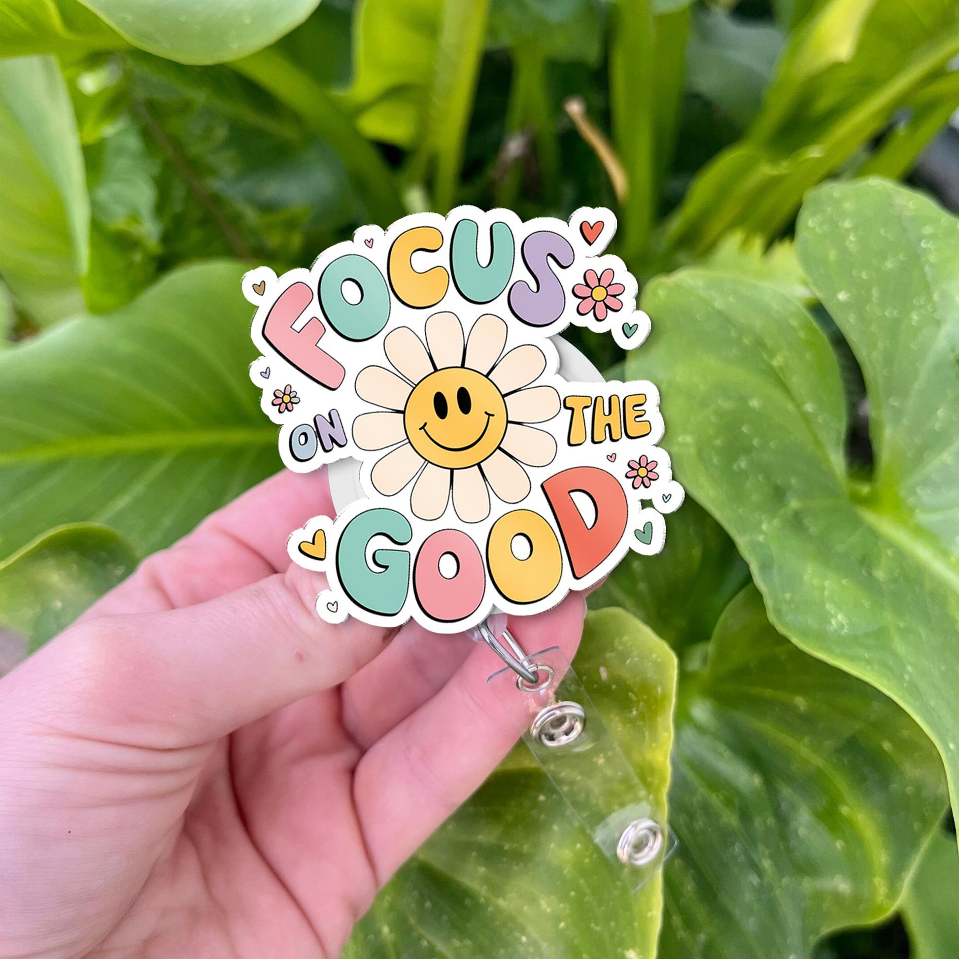 Focus On The Goode Badge Reel, Positivity Badge Reel, Mental Health Badge, RN Nurse Id Holder, inspirational Badge ID holder, Nurse Support