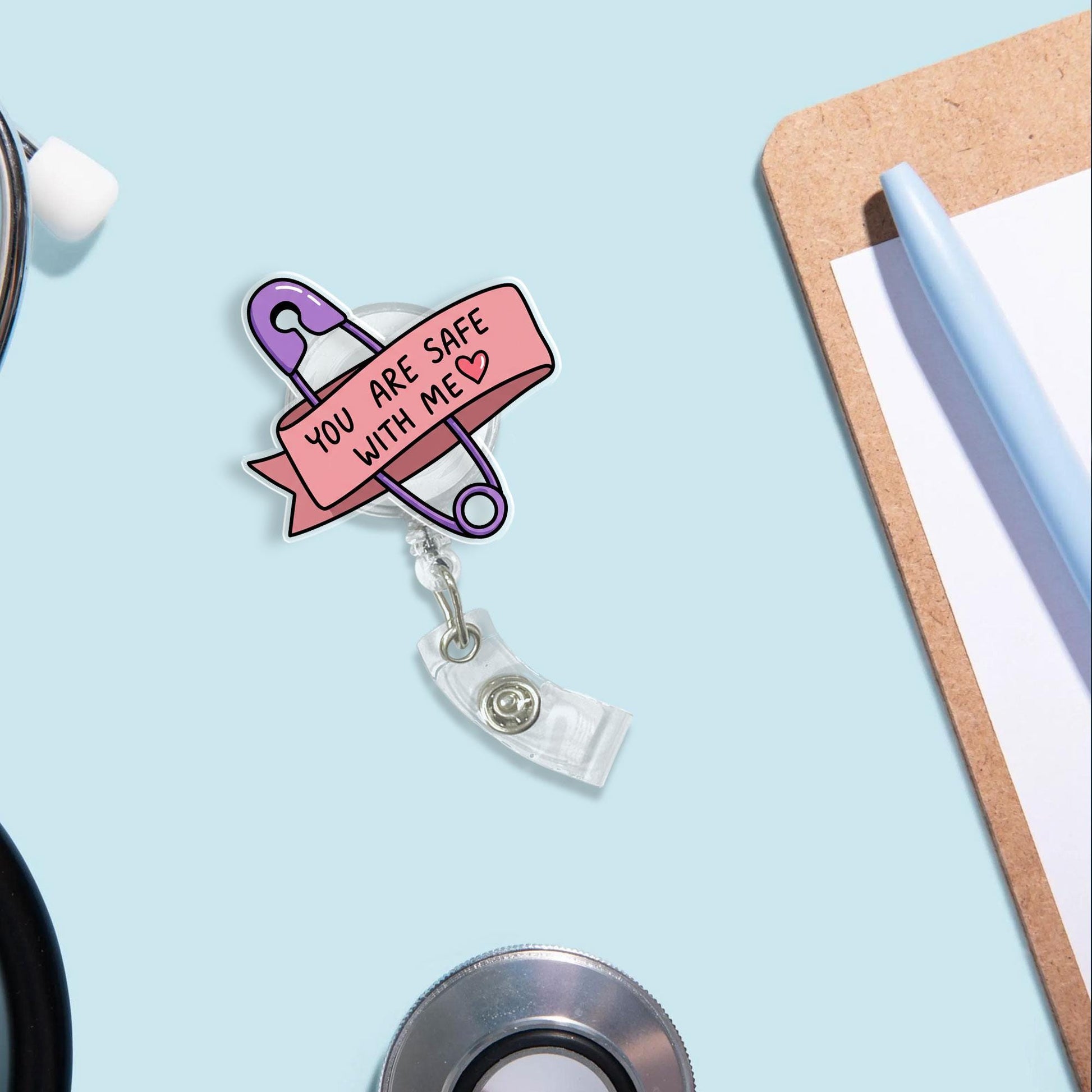 You are Safe with Me Badge Reel, Safe Space badge reel, LGBTQ Ally Trans Rights Safe Space badge reel, LGBT Pride Badge Reel, ID Holder