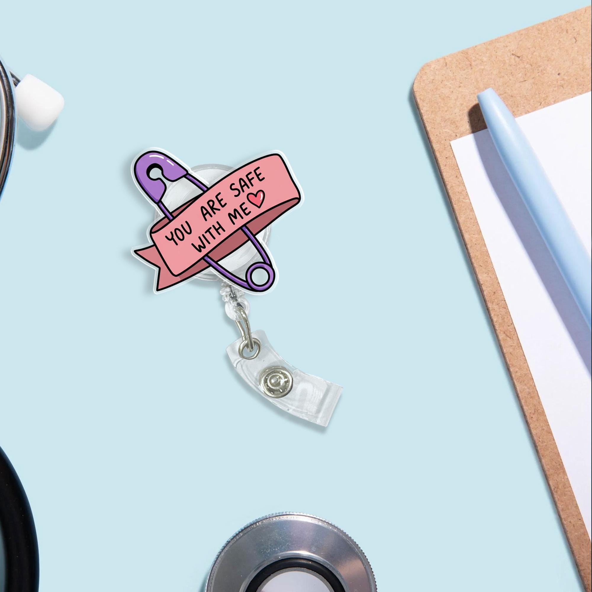You are Safe with Me Badge Reel, Safe Space badge reel, LGBTQ Ally Trans Rights Safe Space badge reel, LGBT Pride Badge Reel, ID Holder