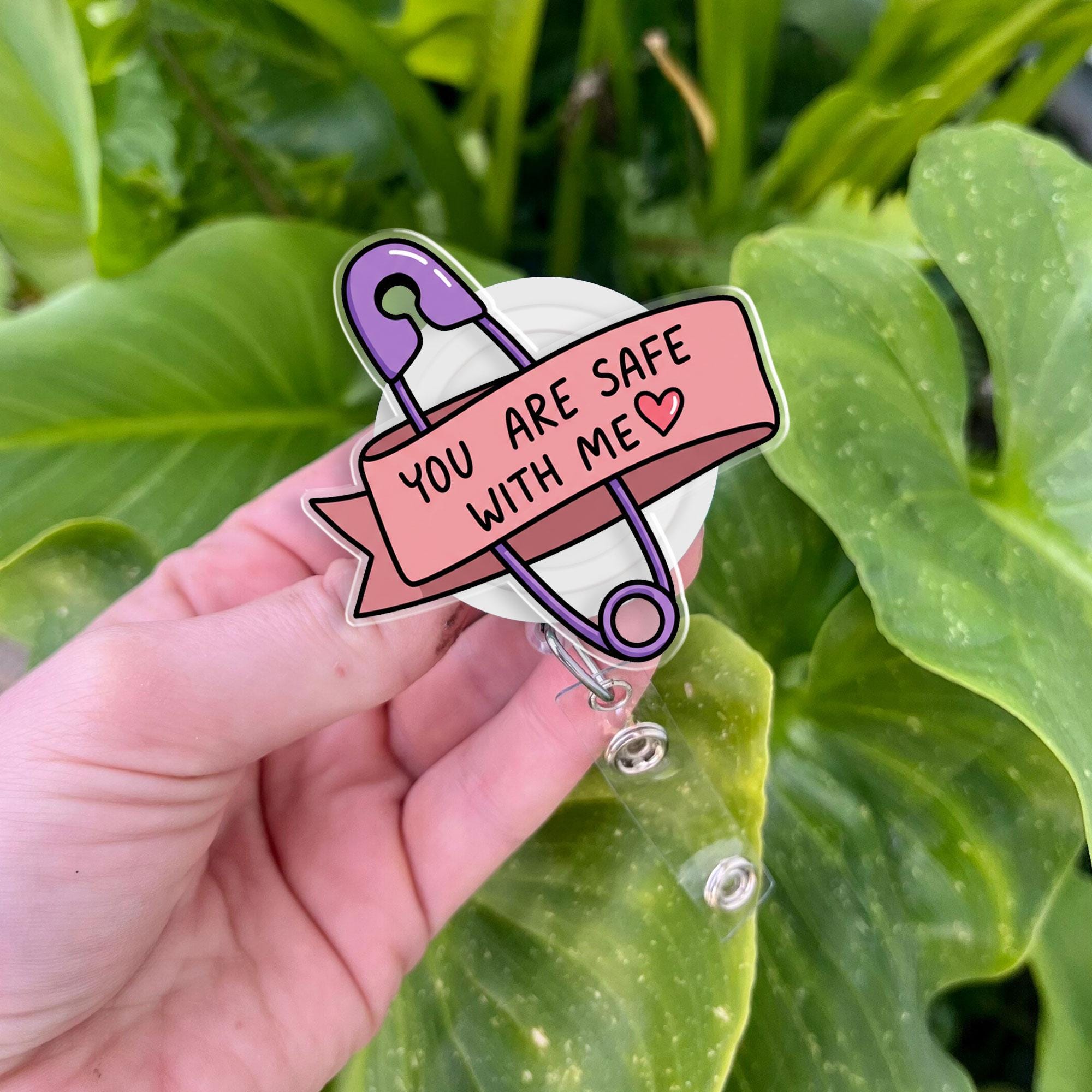 You are Safe with Me Badge Reel, Safe Space badge reel, LGBTQ Ally Trans Rights Safe Space badge reel, LGBT Pride Badge Reel, ID Holder