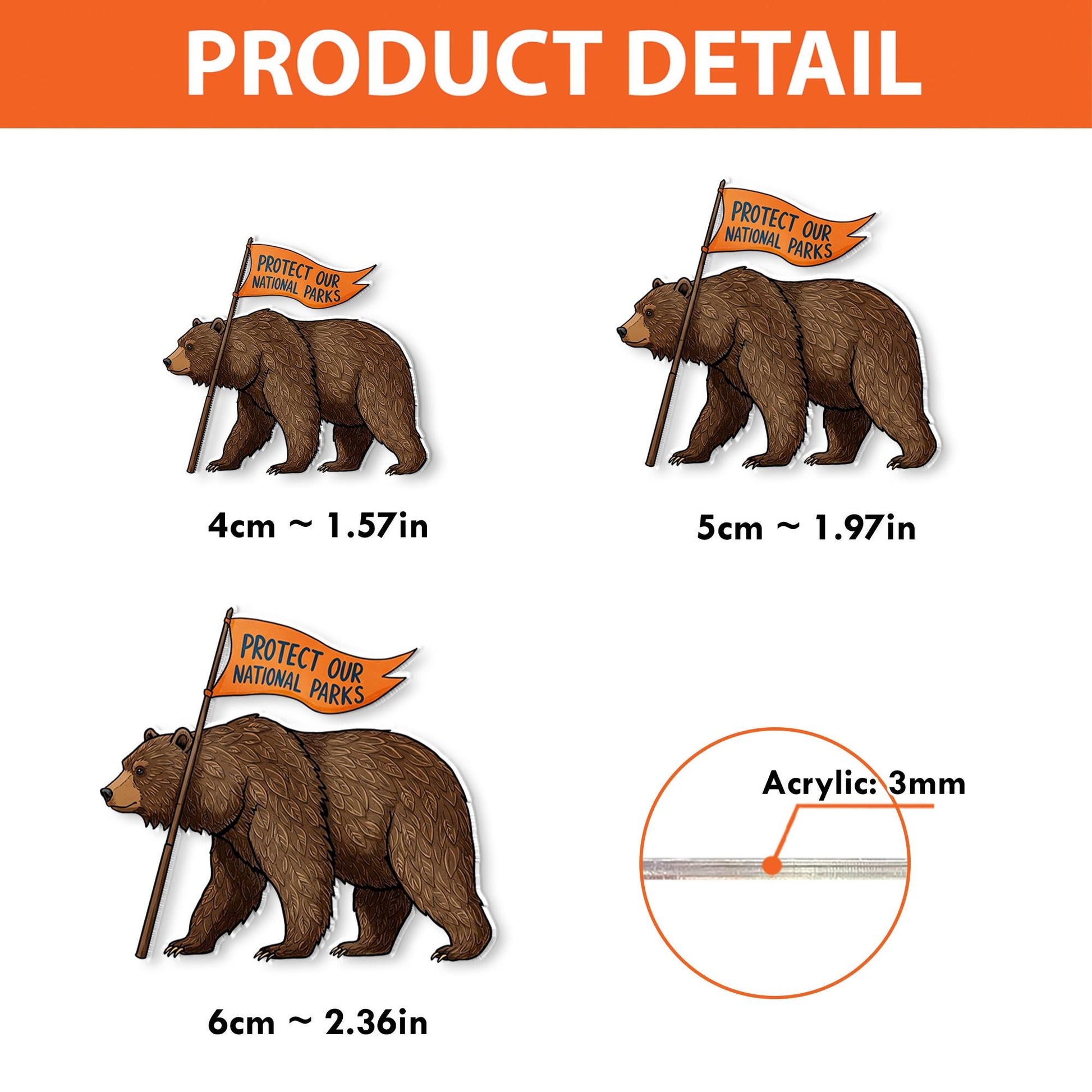 Protect Our National Parks Badge Reel, Bear Badge Reel, Nurse Gift, Gift for Hikers and Campers, National Park Badge Reel, Protect Our Parks