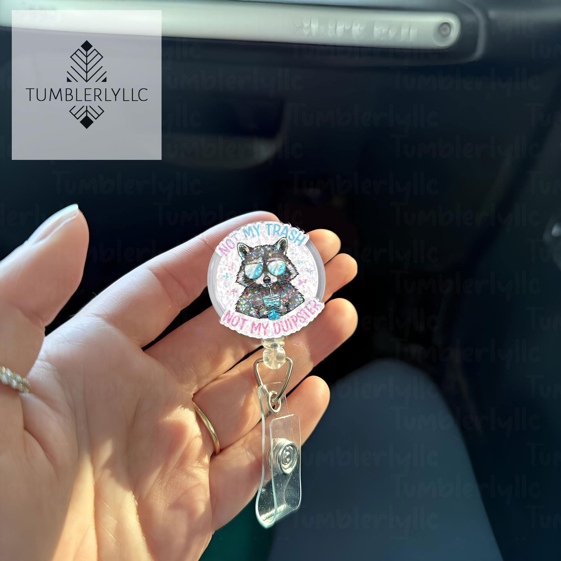 Not my trash not my dumpster  Badge reel, Funny raccoon nurse ID holder for nurse gifts and fun accessories, trash panda meme