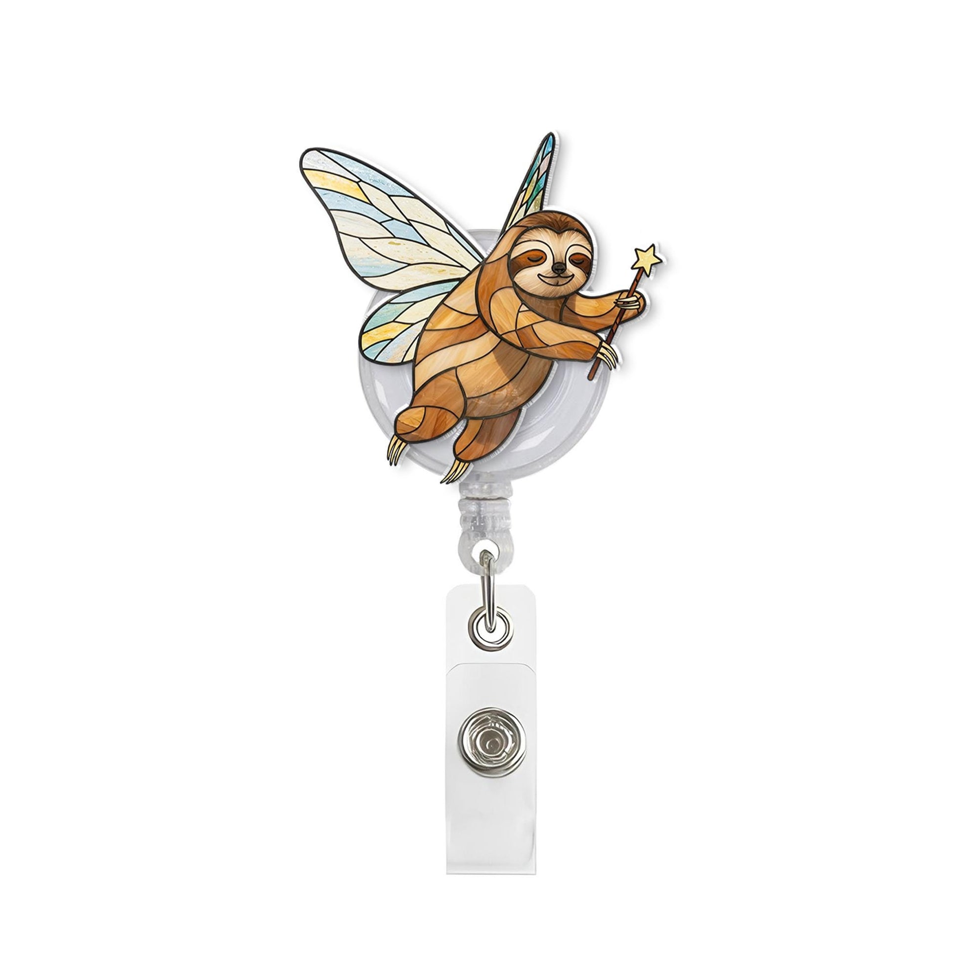 Funny Fairy Sloth Badge Reel, Funny Sloth Gift, ANimal Lover Gift, Sloth Badge Reel, Animal Gift, Medical Student Gift,Nurse Gift,Sloth Gift