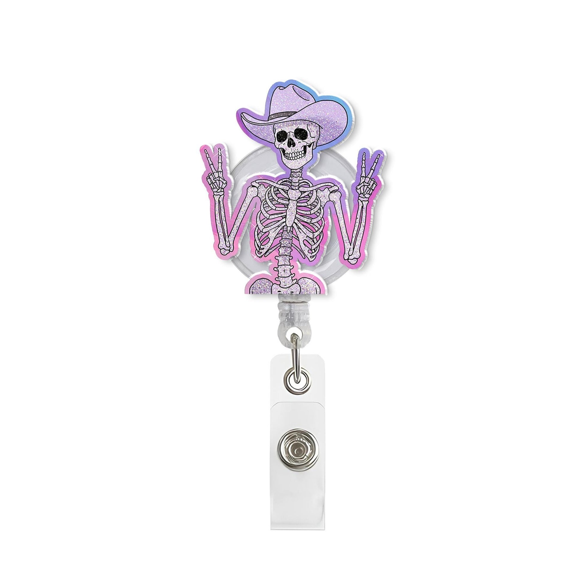 Skeleton Cowboy Badge Reel, Funny Badge Reel, RN Id Holder, Nurse Badge Reel, Howdy Badge Reel, Cute Cowboy Skeleton Badge Reel, Nurse Gift