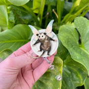 Funny Fairy Possum  Badge Reel, Holographic Fairytale Design, Secure ID Badge Holder, Perfect Gift for Nurses & Teachers, Fairy Godpossum