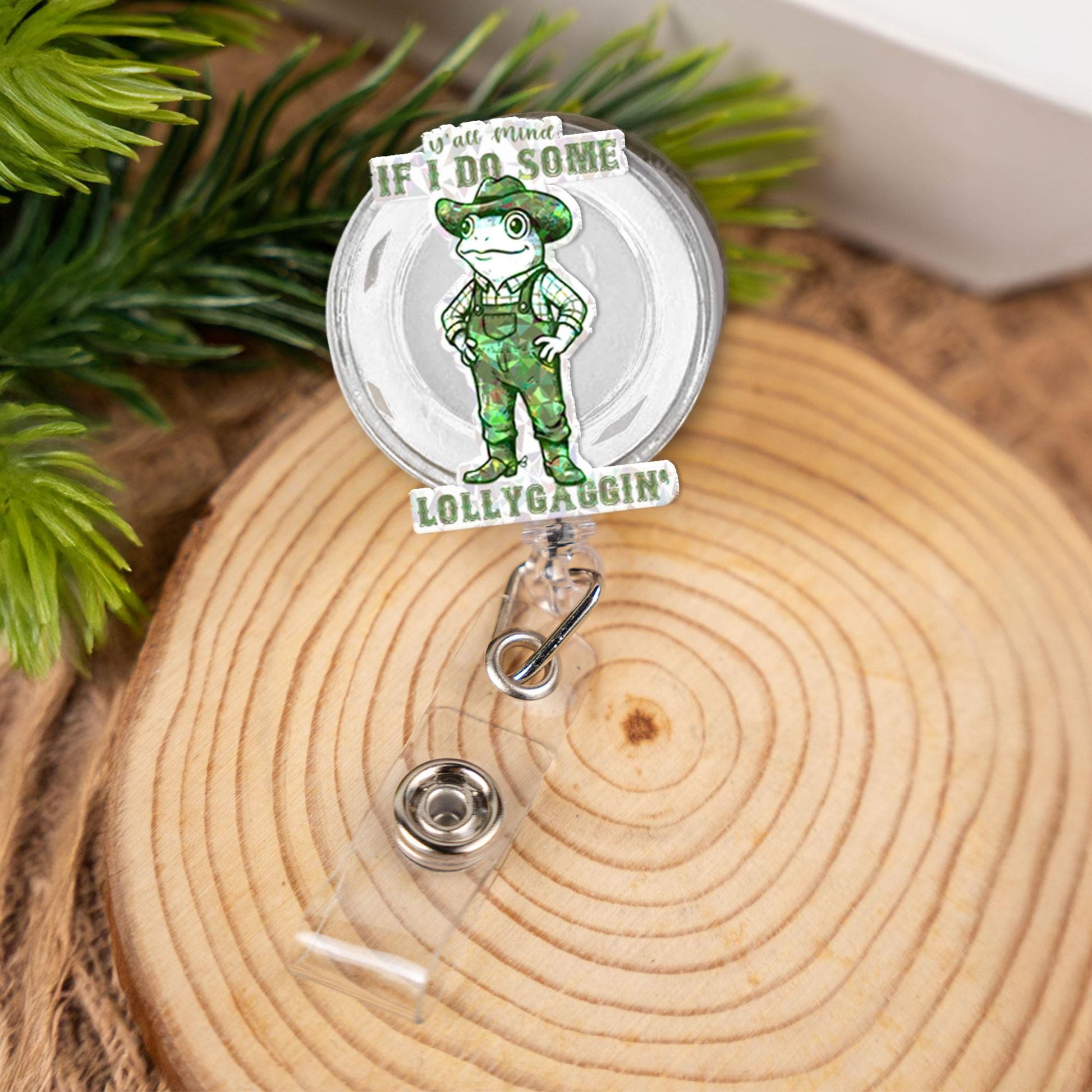 If I do some LOLLYGAGGIN' Badge Reel, Quirky Sarcasm Frog ID Holder for Nurses n Teachers, Fun Accessories for Work Gift, officer humor