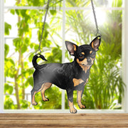 Black And Tan Chihuahua ACRYLIC Window Hanging, Chihuahua Mom Decor, Dog Mom Decor, Chihuahua Lover Decor, Mothers Day Gift, Dog mama Decor