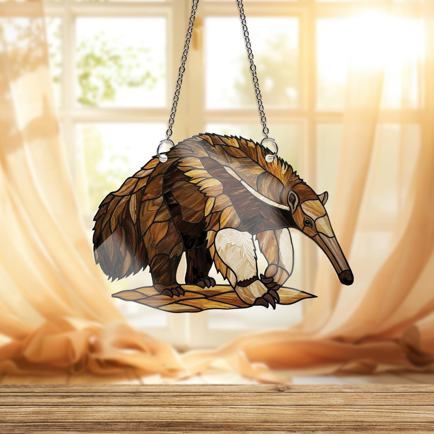 Giant Anteater ACRYLIC Window Hanging, Rare Animal Decor, Animal Lover Gift, Anteater Window Decor, Animal Decor, Unique Gift, Gift For Him