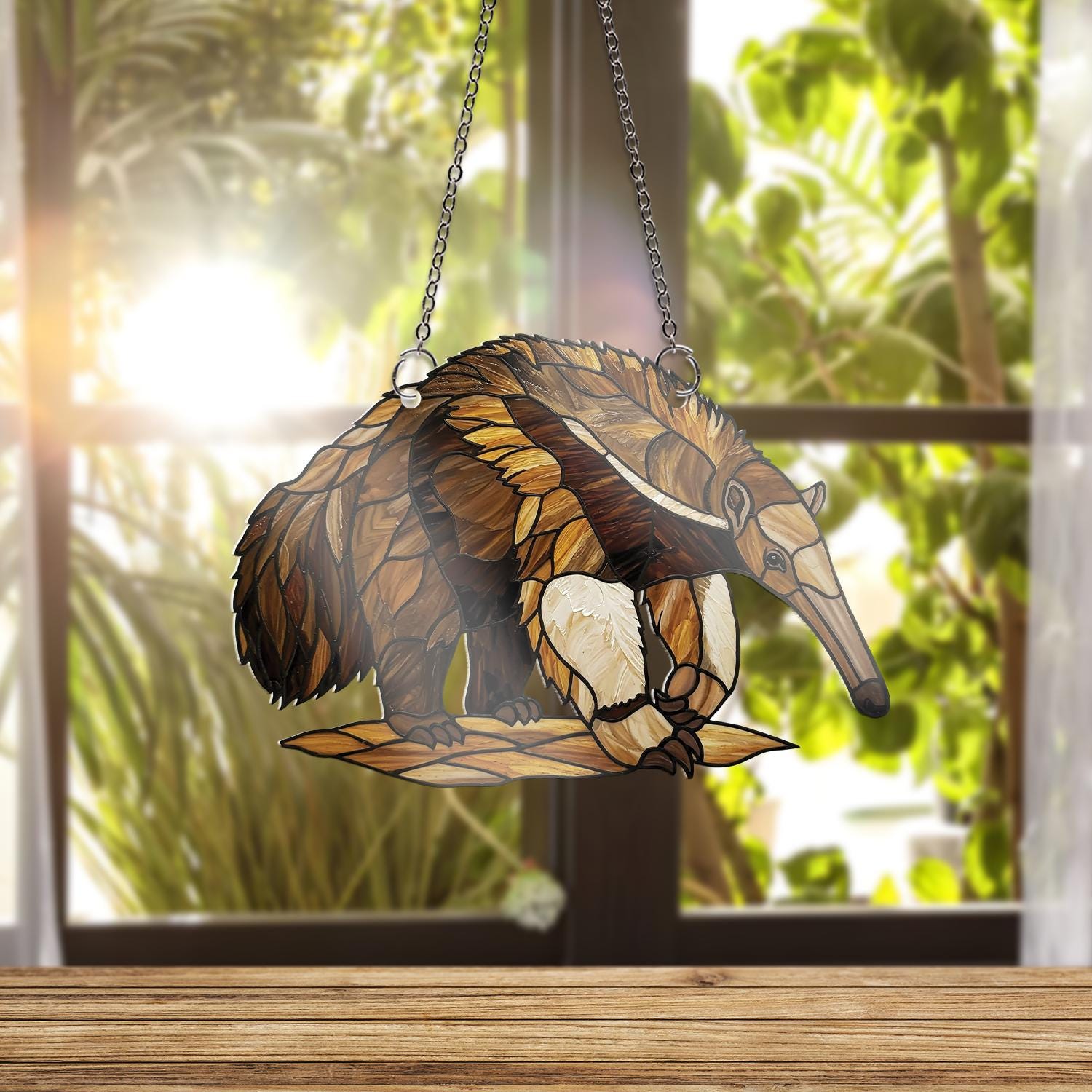 Giant Anteater ACRYLIC Window Hanging, Rare Animal Decor, Animal Lover Gift, Anteater Window Decor, Animal Decor, Unique Gift, Gift For Him