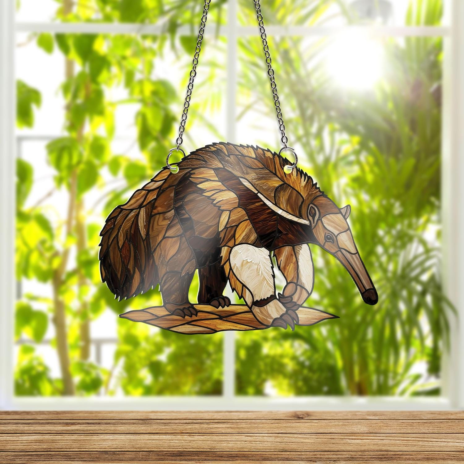 Giant Anteater ACRYLIC Window Hanging, Rare Animal Decor, Animal Lover Gift, Anteater Window Decor, Animal Decor, Unique Gift, Gift For Him