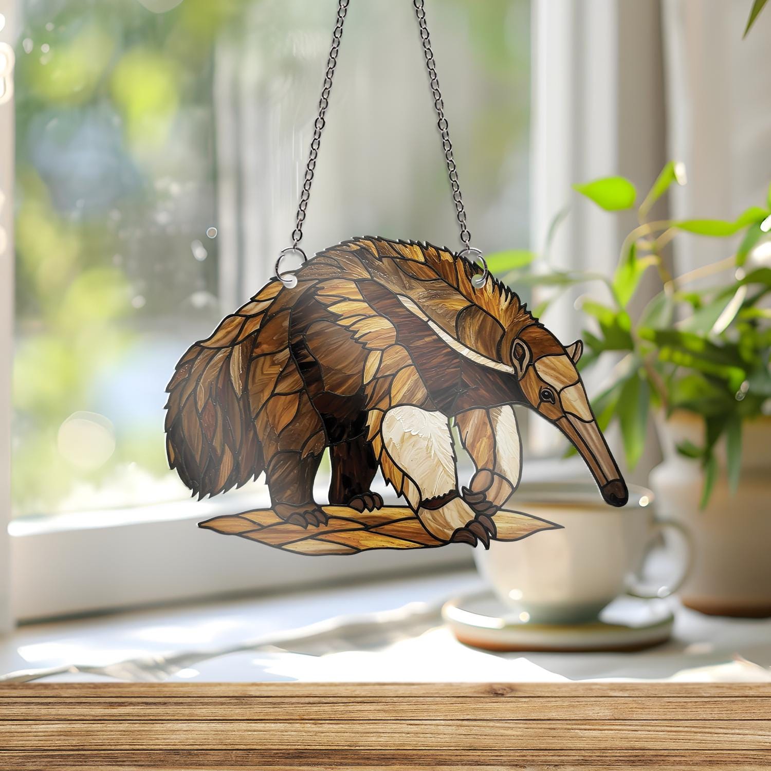 Giant Anteater ACRYLIC Window Hanging, Rare Animal Decor, Animal Lover Gift, Anteater Window Decor, Animal Decor, Unique Gift, Gift For Him