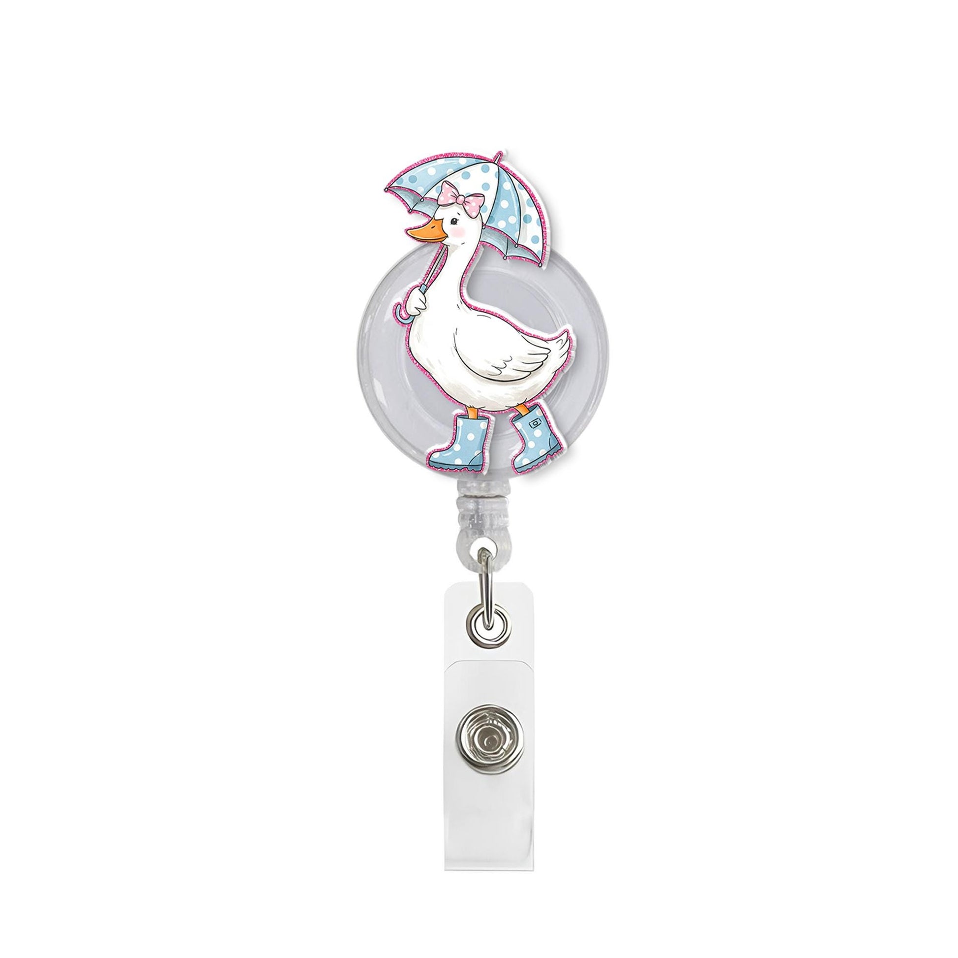 Goose In Rain Boot Badge Reel, Silly Goose Id Holder, RN ID Holder, Spring Goose Badge, Retro Goose Gift, Funny Badge Reel, Co-worker Gift