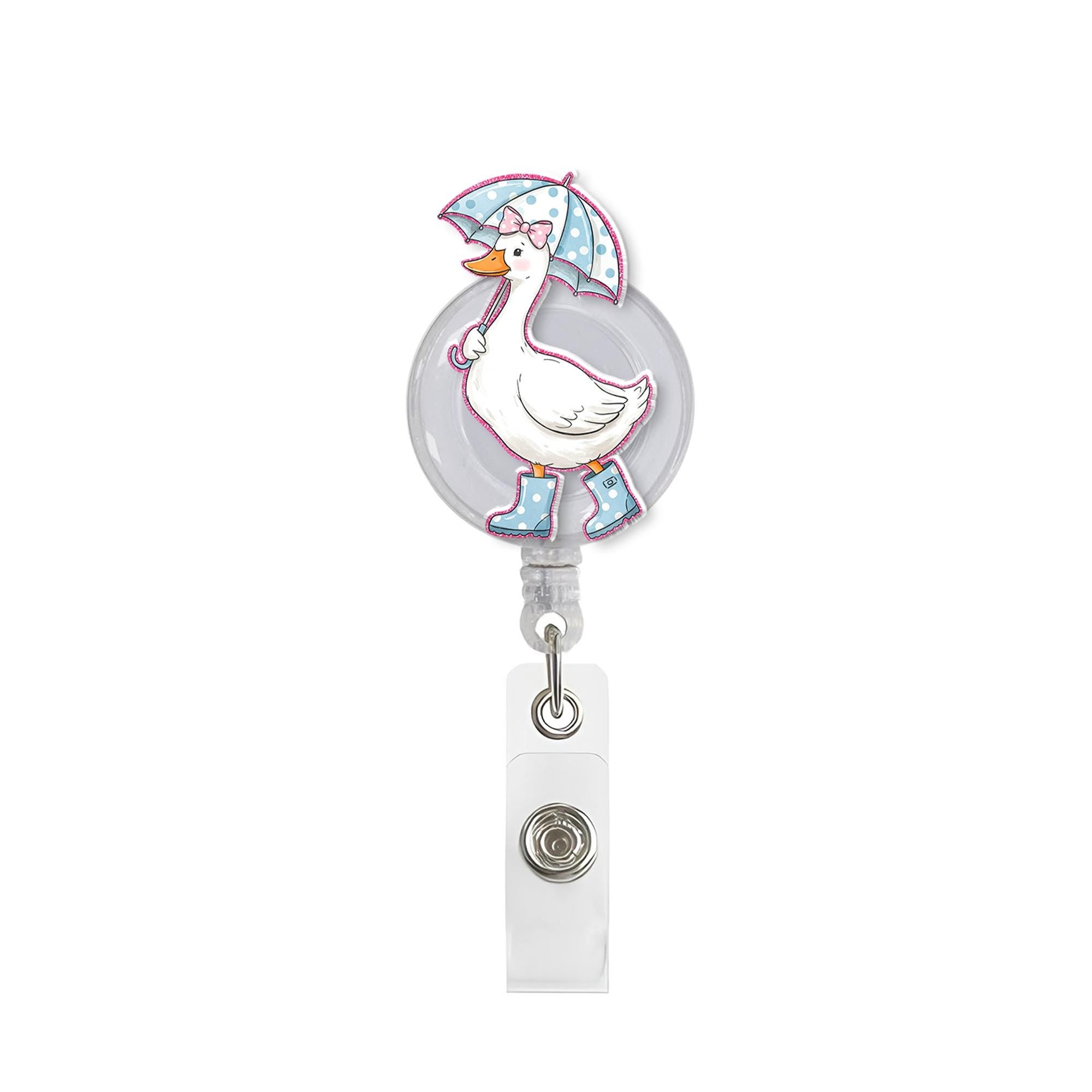 Goose In Rain Boot Badge Reel, Silly Goose Id Holder, RN ID Holder, Spring Goose Badge, Retro Goose Gift, Funny Badge Reel, Co-worker Gift