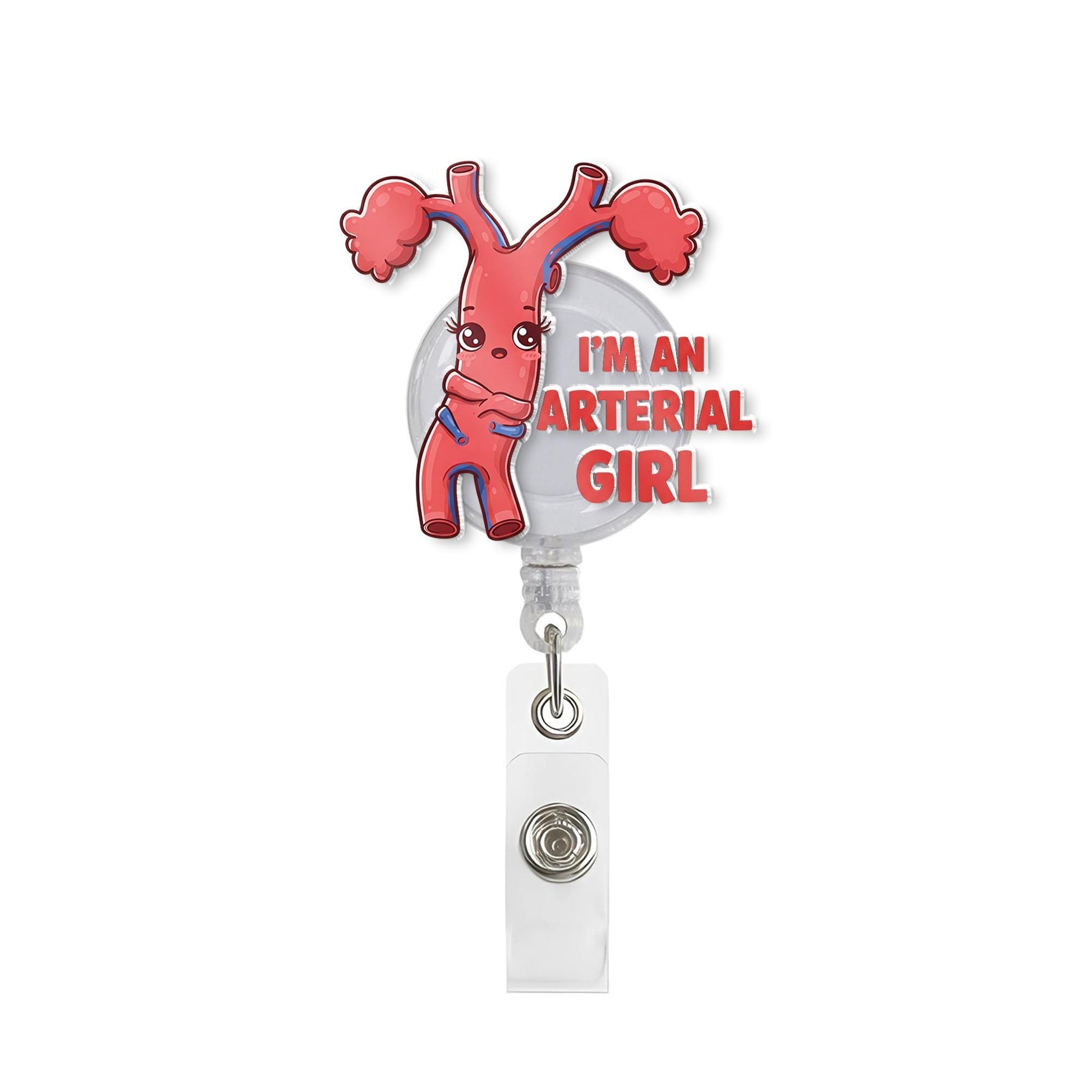 I'm An Arterial Girl Badge Reel, RN ID Holder, Nurse Gift, Aorta Badge Reel, Cardiac Nurse Gift, Funny Medical Worker,Cardiologist Gift