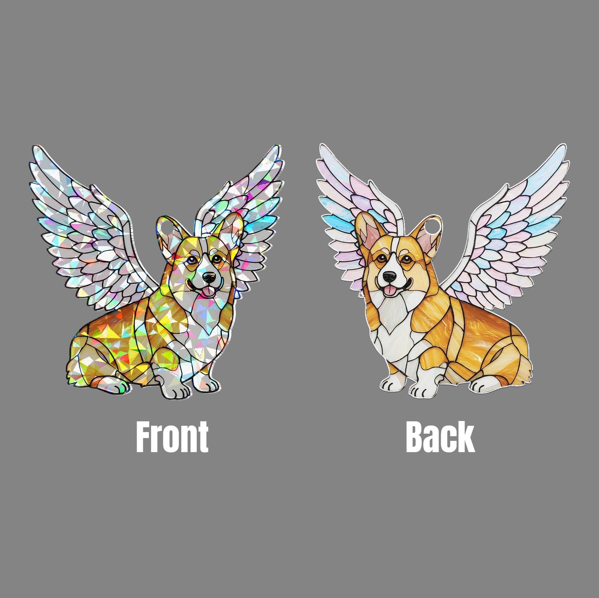 Hologram Corgi Angel ACRYLIC Window Hanging, Corgi Mom Gift, Corgi Memorial Decor, Gift, Corgi Lover Gift, Dog Loss Gift, Corgi Sympathy