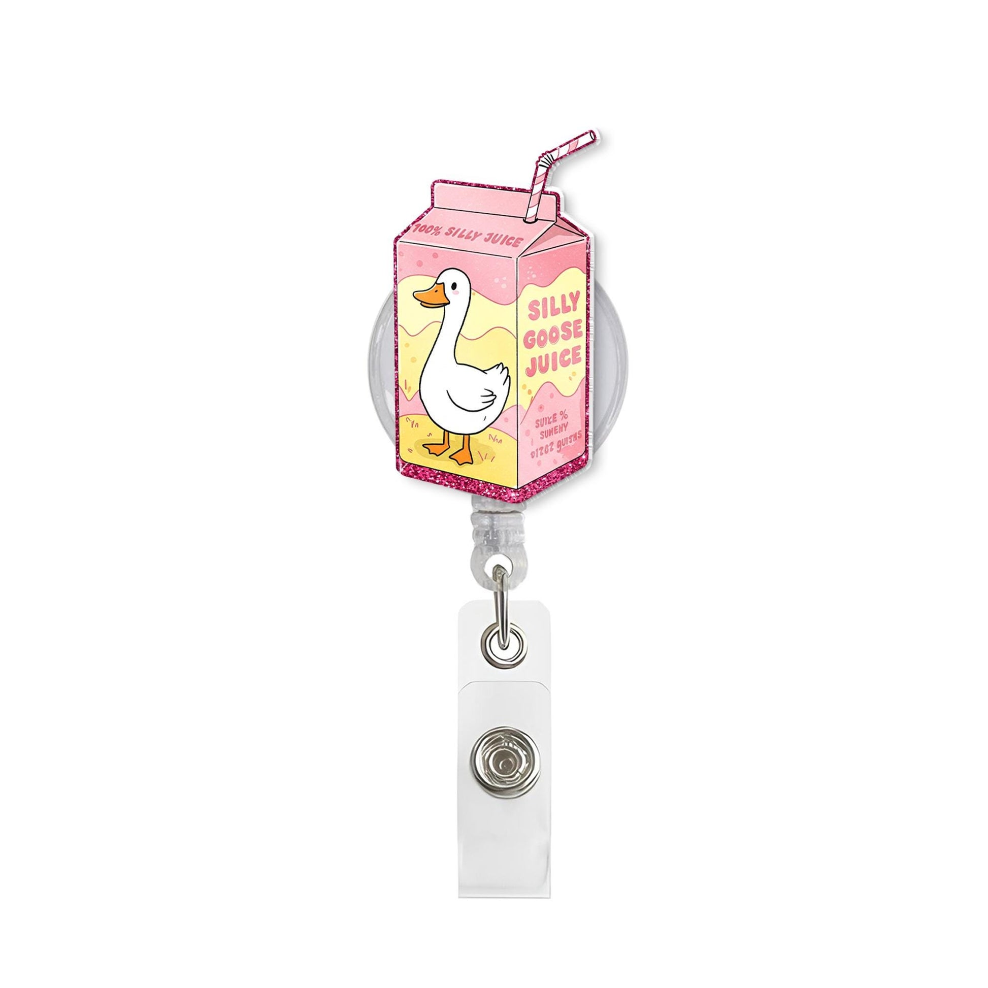 Silly Goose Juice Badge Reel, Funny Badge Reel, Funny Goose Gift, RN ID Holder, Nurse Gift, Whimsical Nurse Gift, Nursing Accessories