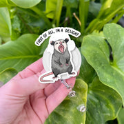 Funny Possum Badge Reel, I'm a Delight Badge Reel, Opossum Id Holder, Funny Nurse Gift, Funny Medical Gift, Co-worker Gift, Lanyard Gift