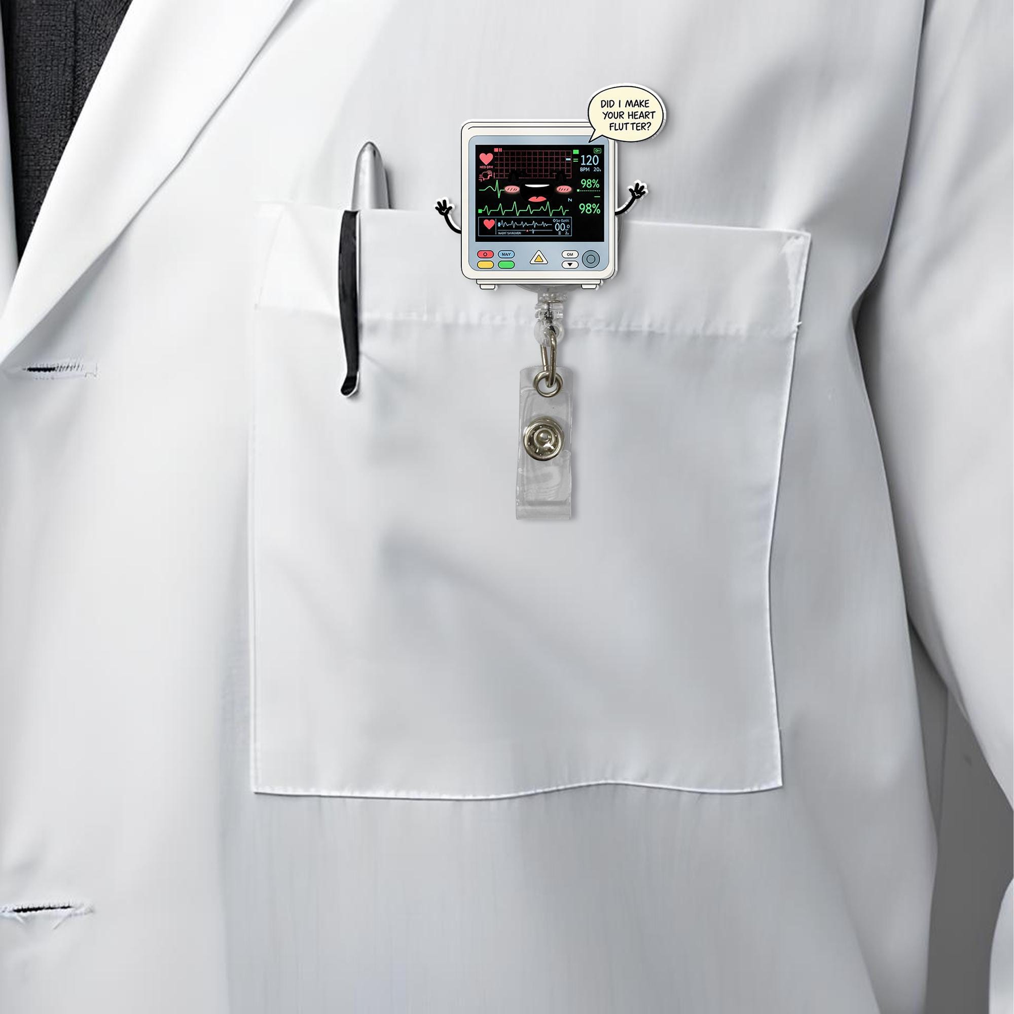 Cardiac Monitor Acrylic Badge Reel for Nurses, Nursing Students, Emergency Department, Doctor Gift, EMTs, Medical Students, ICU, Nurses Week
