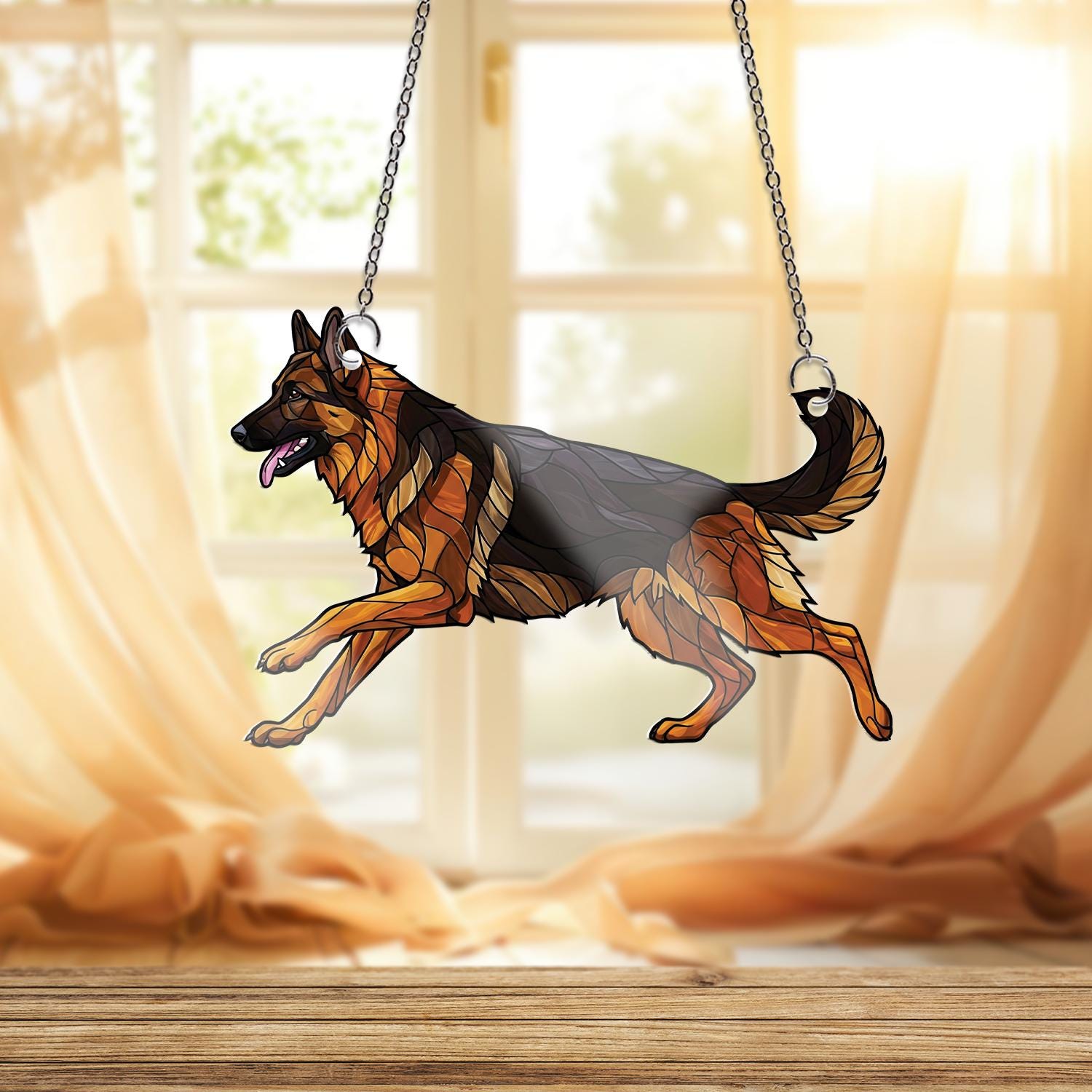 German Shepherd ACRYLIC Window Hanging, German Shepherd Lover Decor, Dog Mom Decor, Dog Mom Gift, Dog Window Hanging, Dog Suncatcher Gift