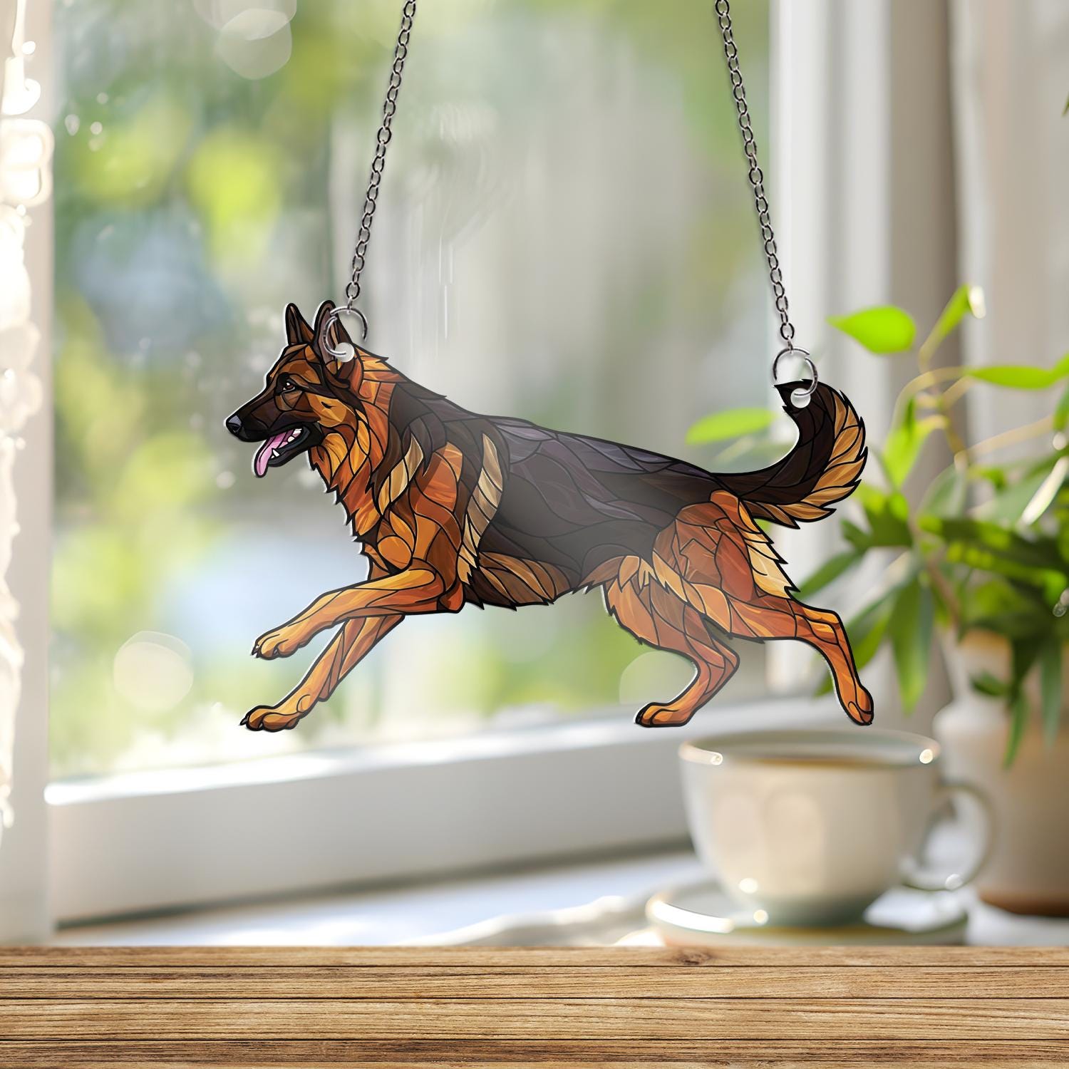 German Shepherd ACRYLIC Window Hanging, German Shepherd Lover Decor, Dog Mom Decor, Dog Mom Gift, Dog Window Hanging, Dog Suncatcher Gift