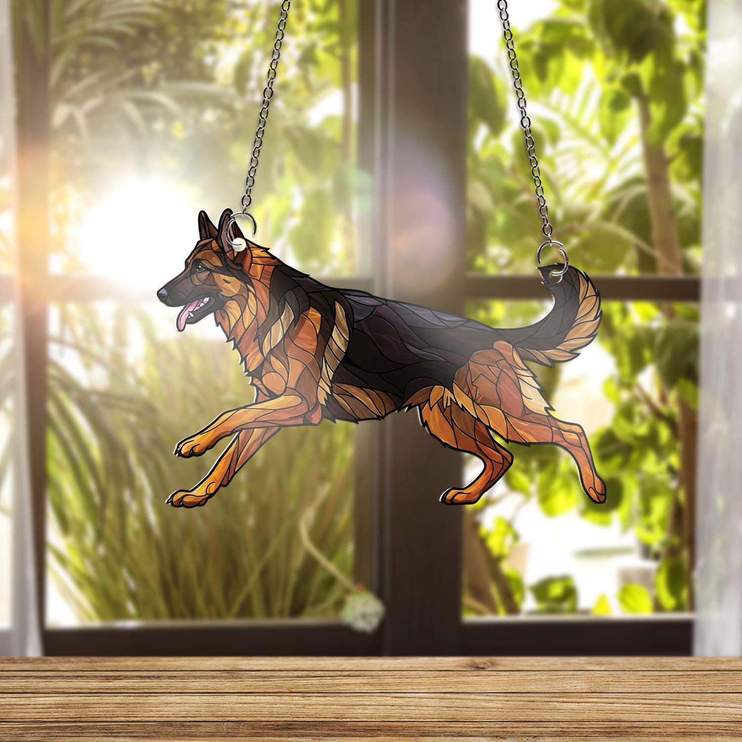 German Shepherd ACRYLIC Window Hanging, German Shepherd Lover Decor, Dog Mom Decor, Dog Mom Gift, Dog Window Hanging, Dog Suncatcher Gift