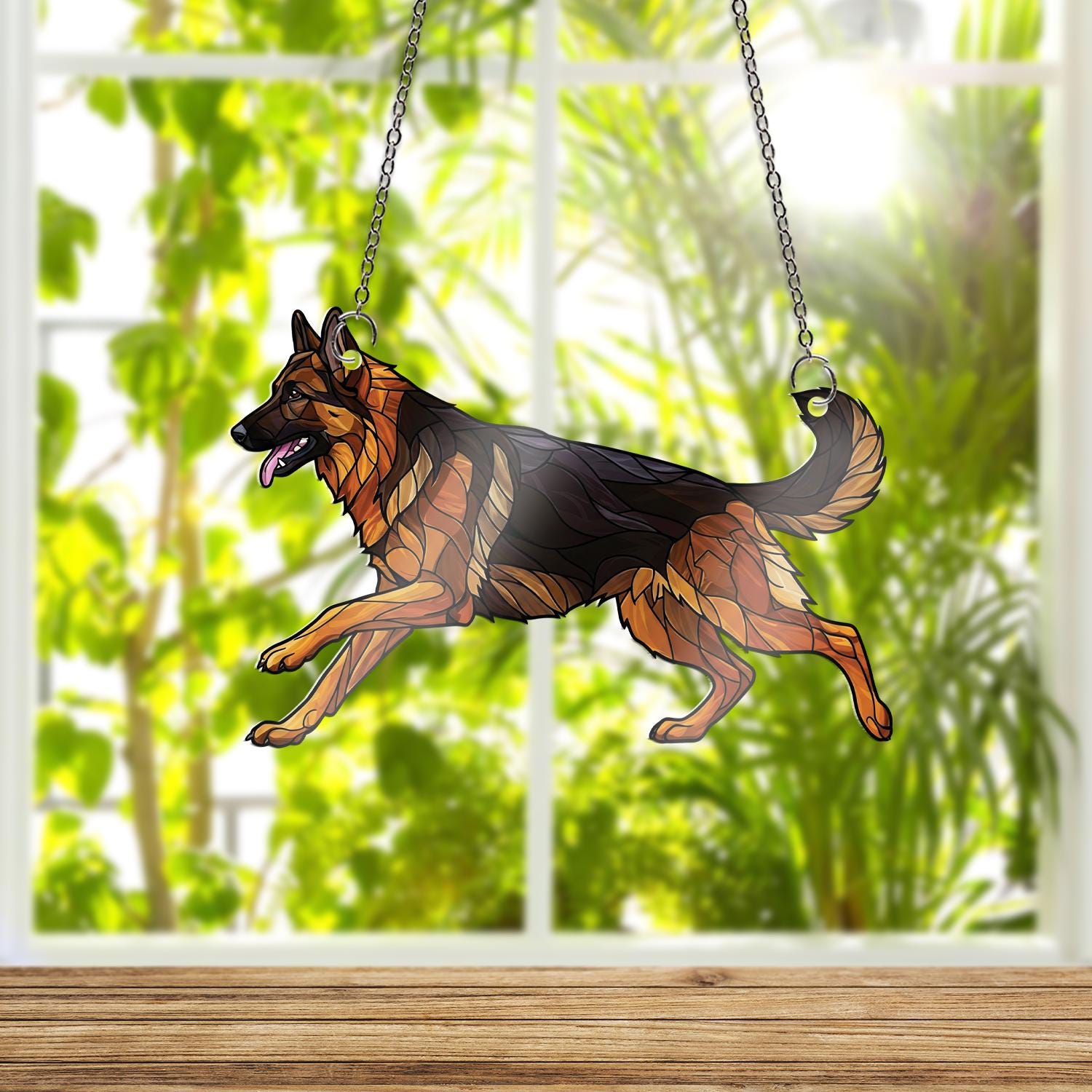 German Shepherd ACRYLIC Window Hanging, German Shepherd Lover Decor, Dog Mom Decor, Dog Mom Gift, Dog Window Hanging, Dog Suncatcher Gift