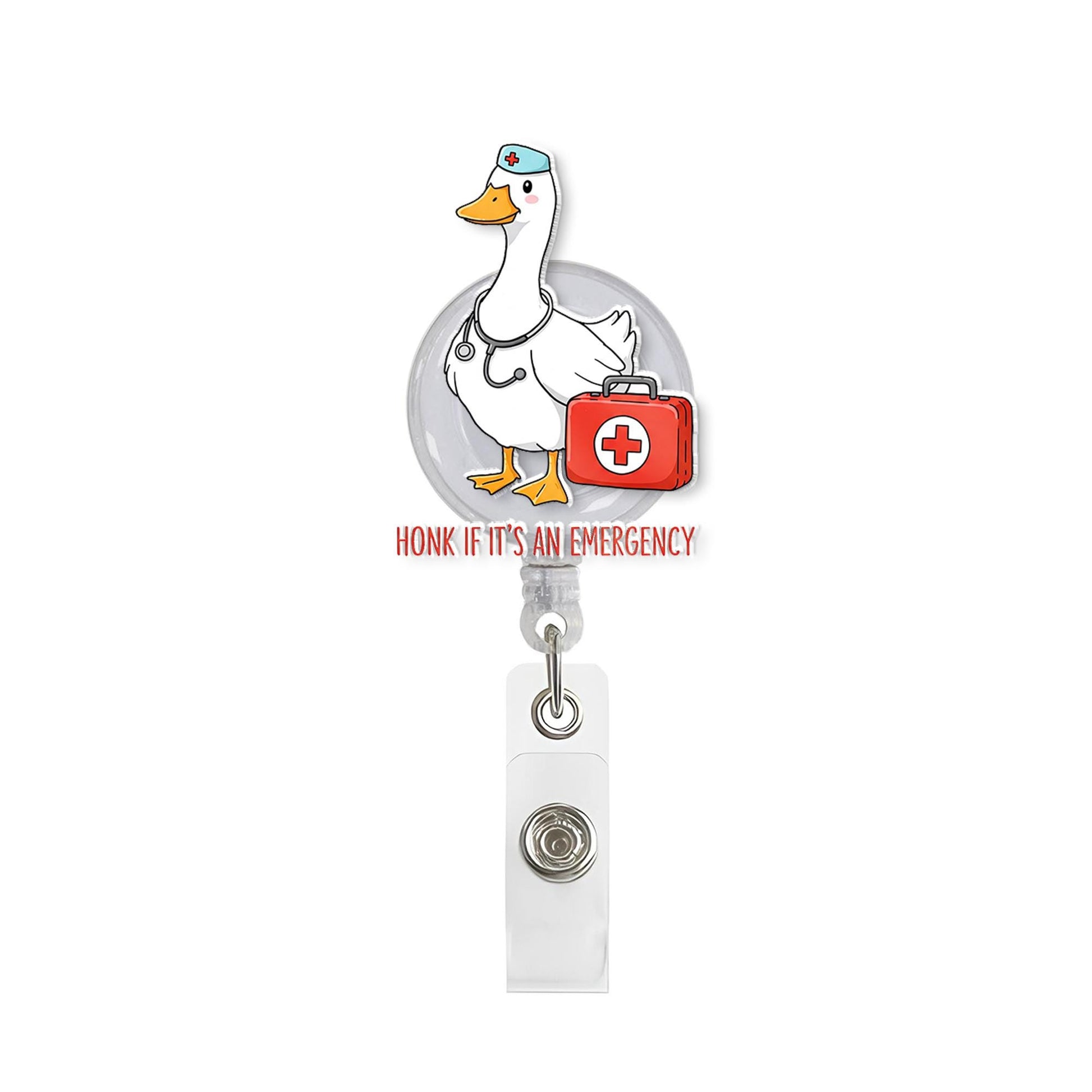 Silly Er Goose Nurse Badge Reel, Silly Goose Gift, Honk If Its An Emergency, Nurse Badge Reel, Funny Nurse Gift, RN id Holder, Er Crew Gift