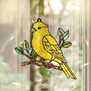 Yellow Canary Bird Hologram suncatcher acrylic window hanging, Bird nerd lover gift, gift for mom, Kitchen decor, Mother's day gift set 2025