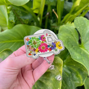 Ambulance Flower Badge Reel for Healthcare Workers, EMS Badge Holder, Emergency Services ID Clip, Nurse, Doctor, Paramedic Gift