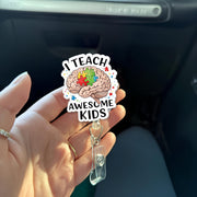 Sped Teacher Badge Reel, I Teach Awesome Kids, Autism Teacher Gift, Teacher Appreciation, Teacher Lanyard, Autism Awareness Badge Clip