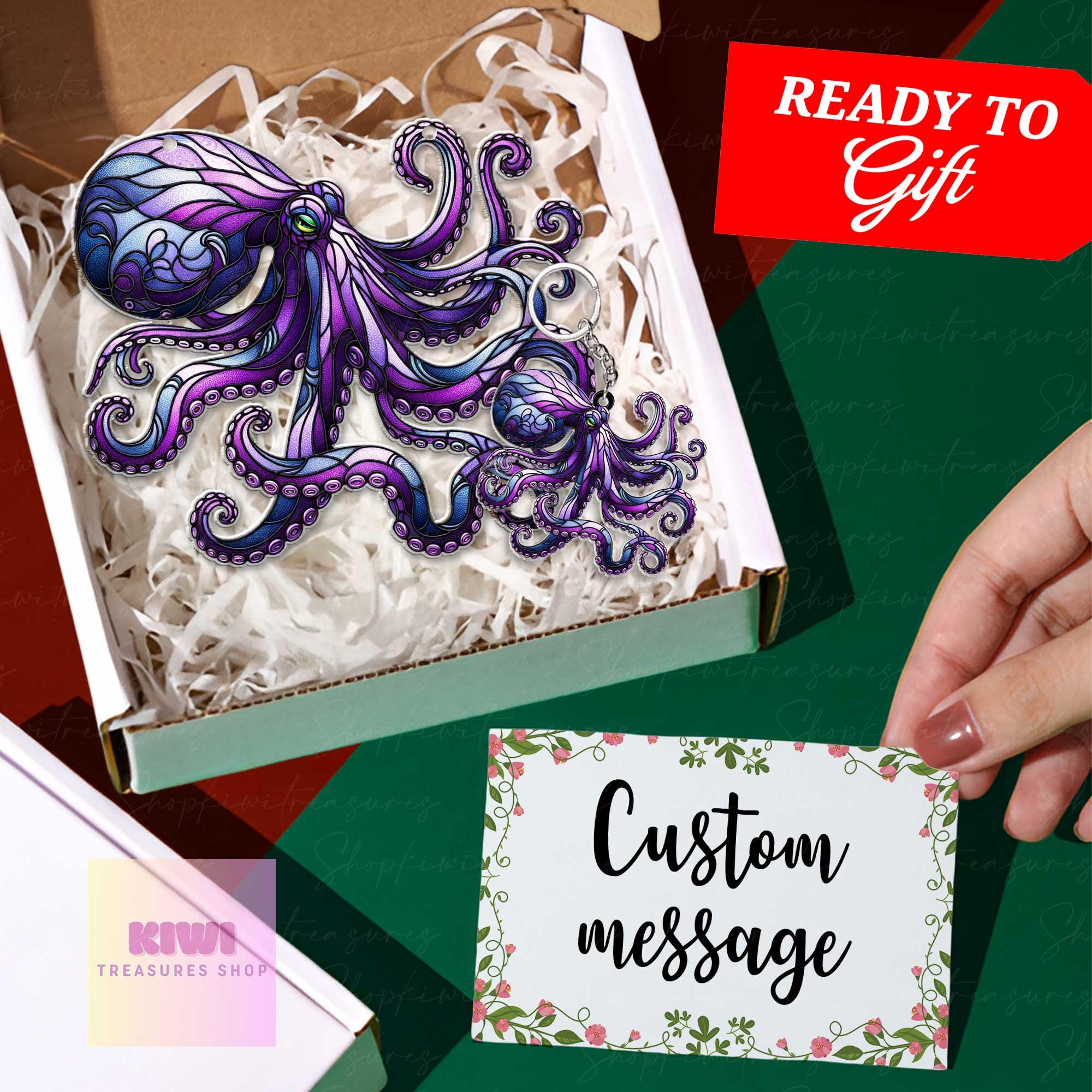 Mother's day gift set 2025 - Purple Octopus ACRYLIC window hanging, Octopus Window Hangings, Sea Octopus gift, , NOT suncatcher