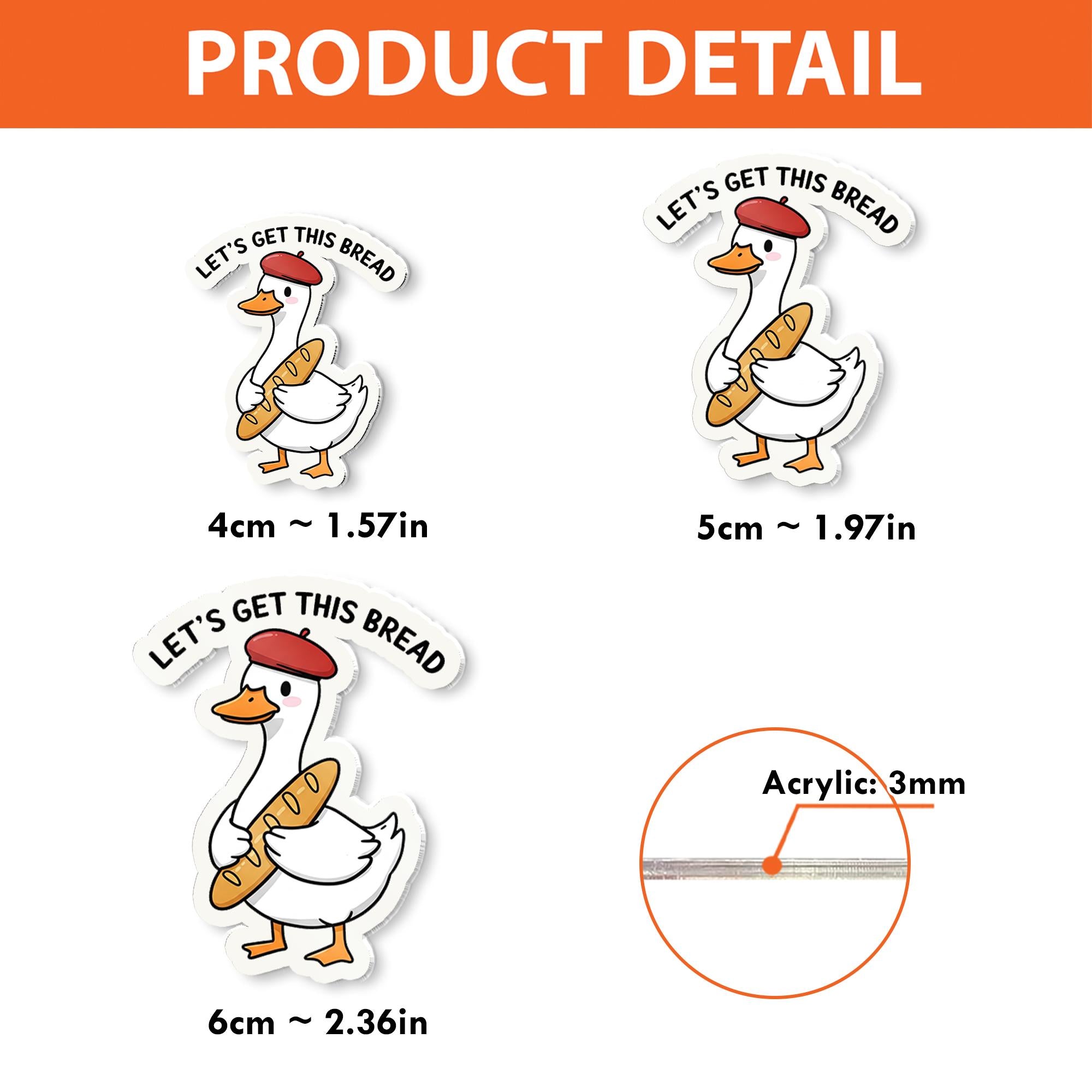 Funny Goose Bread Badge Reel – “Let’s Get This Bread” Kawaii Goose ID Holder – Cute Work Accessory for Nurses, Teachers, and Staff