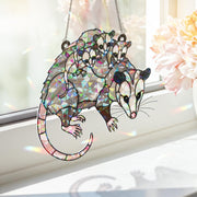 Opossum Mom Acrylic Suncatcher - Hologram Mother's Day Gift - Whimsical Mom Suncatcher - Opossum Family Window Decor gift for mom