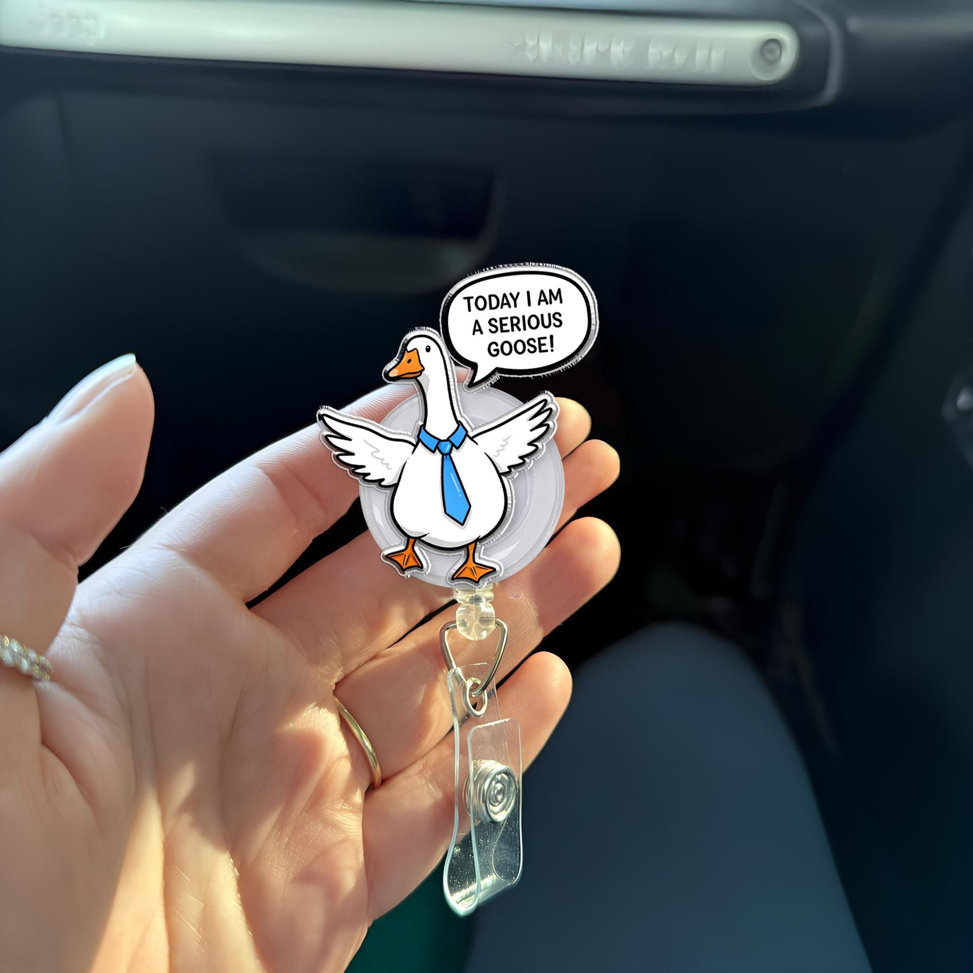Today I'm a serious goose Badge Reel, funny Silly Goose badge reel, coworker nurse teacher id holder, gift for nurse, gift for officer