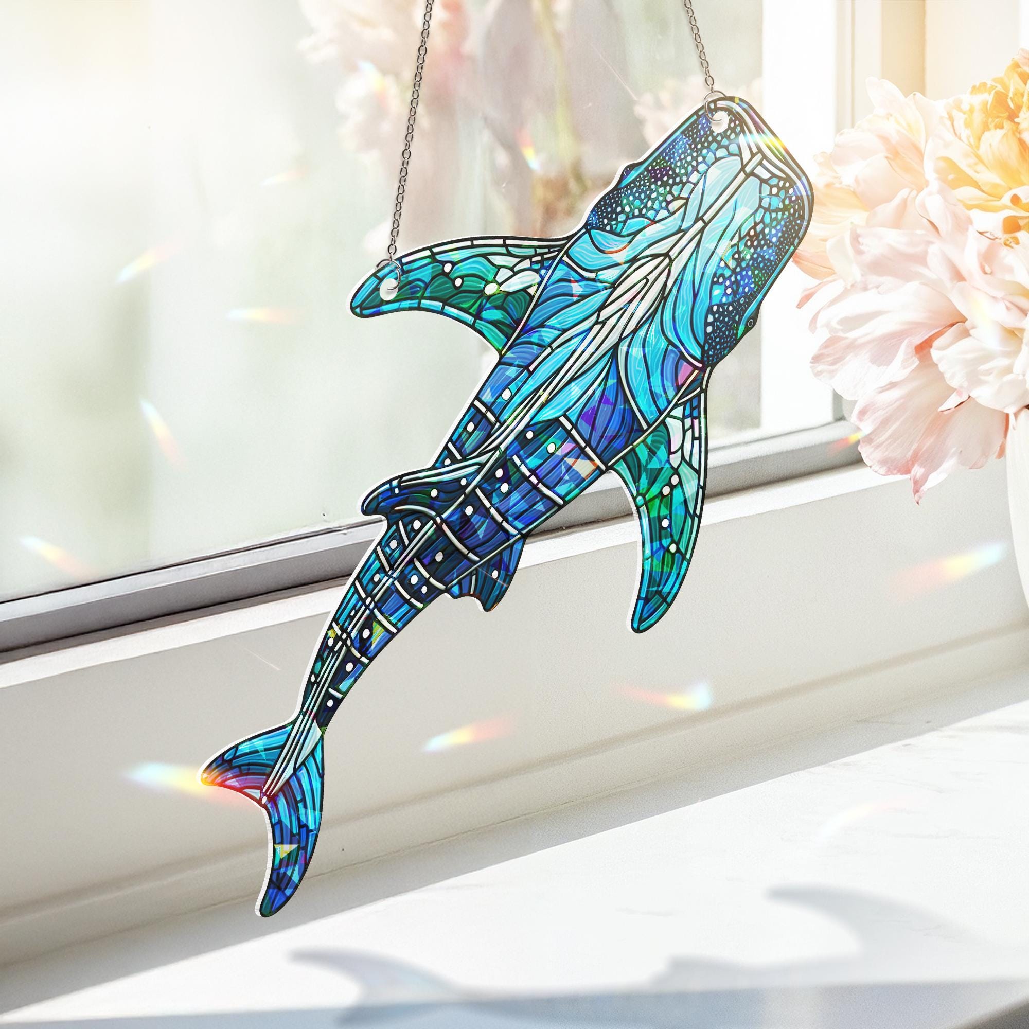 Hologram Whale Shark Acrylic Window Hanging, Whale Shark Lover decor, Ocean Home Decor, Ocean Gift, Fish Home Decor, Fishing Lover Gift