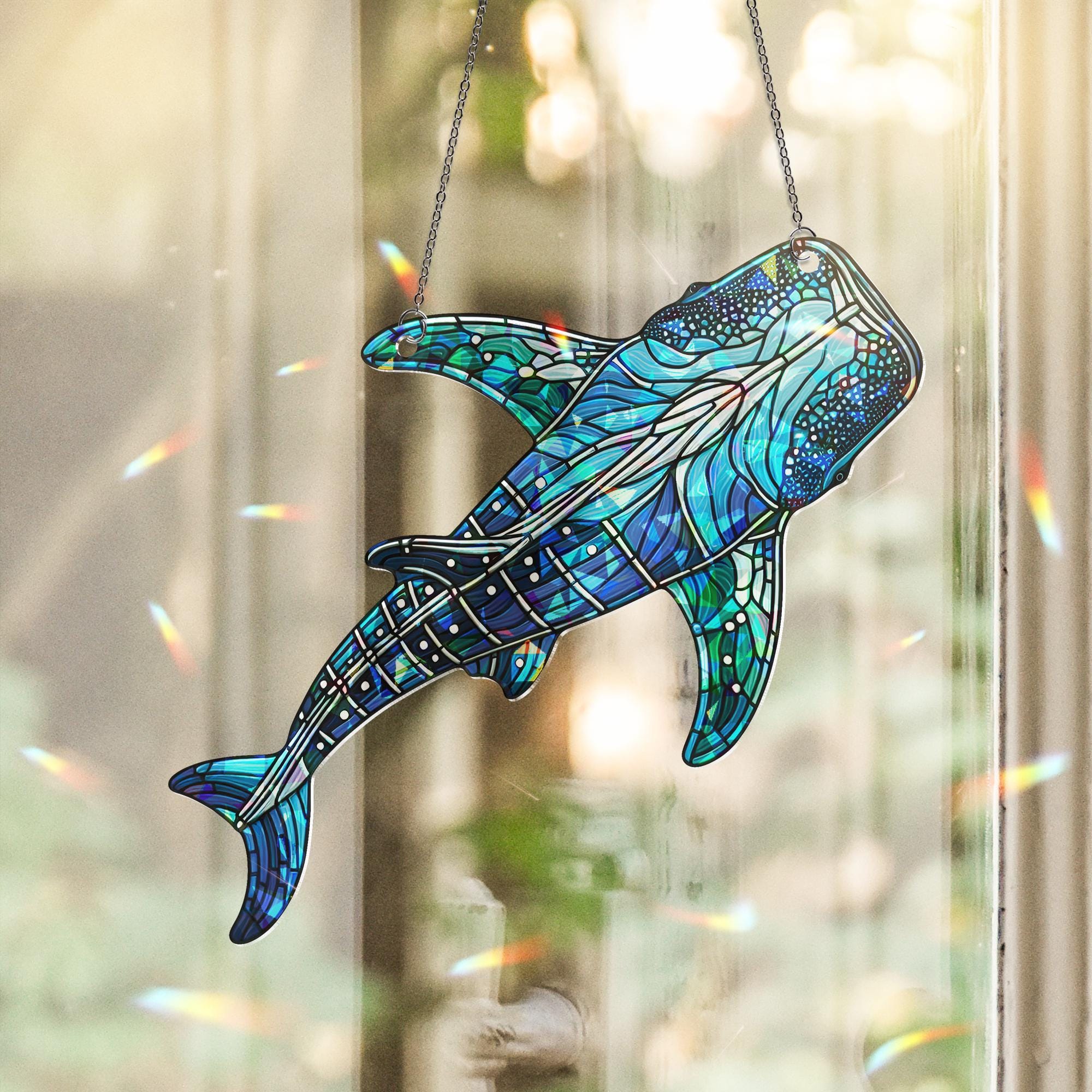 Hologram Whale Shark Acrylic Window Hanging, Whale Shark Lover decor, Ocean Home Decor, Ocean Gift, Fish Home Decor, Fishing Lover Gift