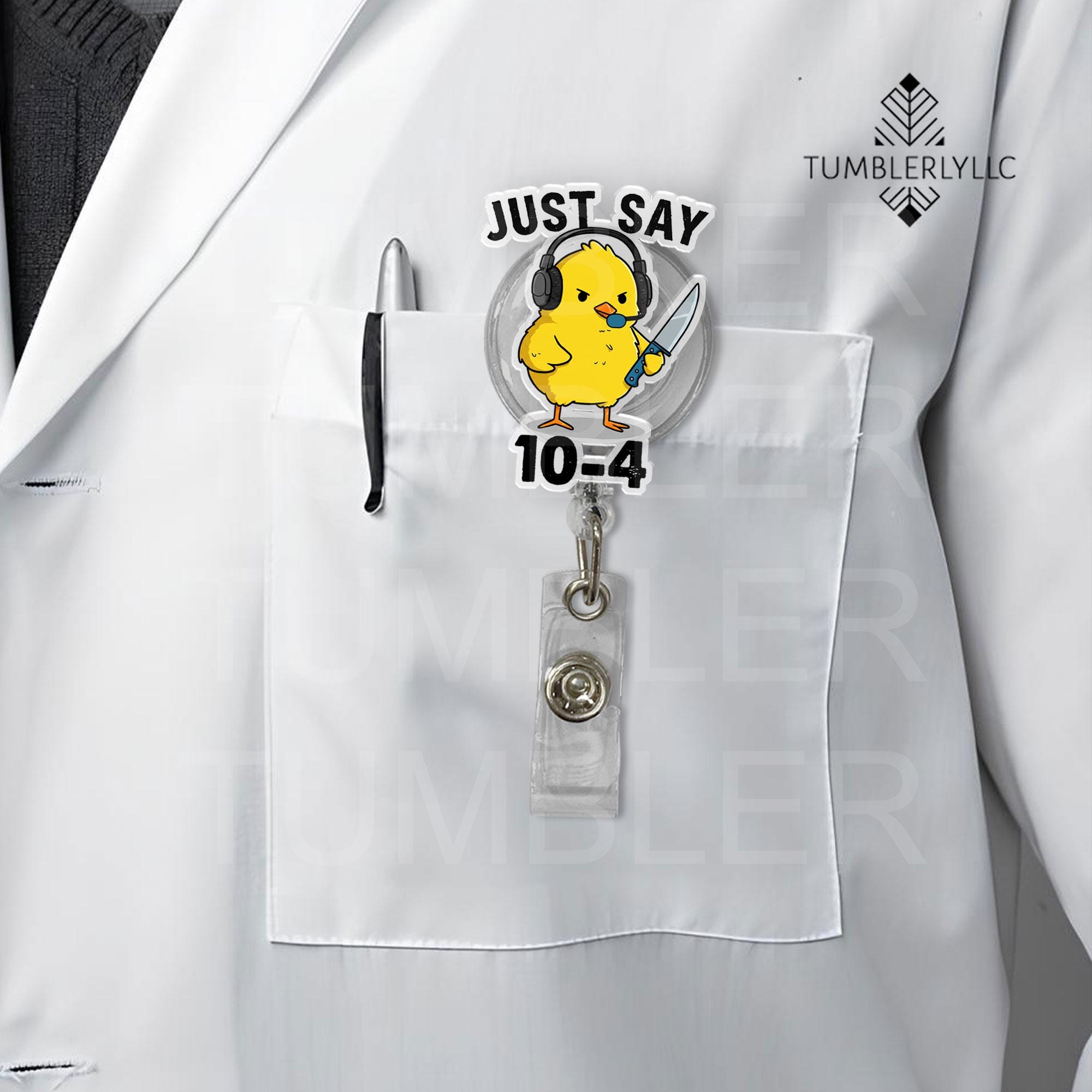 Dispatcher 911 Badge Reel, Funny Duck Operator ID Holder, Cute Retractable Clip for Nurses, Dark Humor Gift for Healthcare Workers