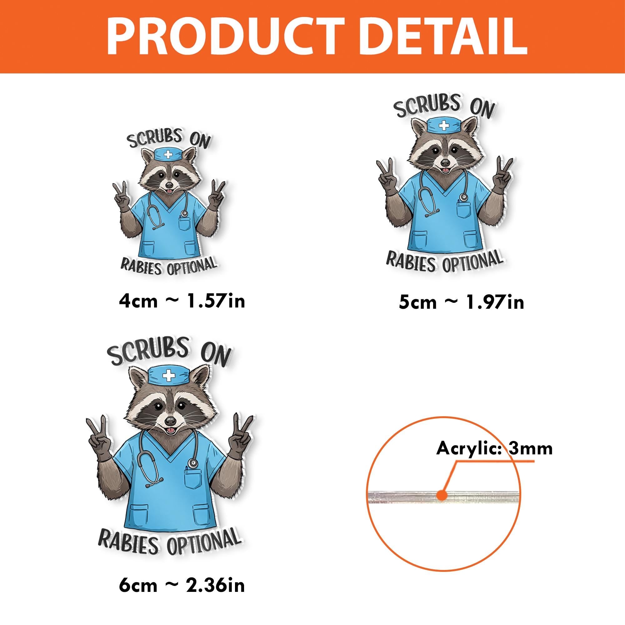 Scrubs On Rabies Optional Badge Reel, Funny Raccoon Nurse, RN ID Holder, Scrub Nurse Gift, Nurse Badge Reel, Funny Badge Reel, Funny Medical