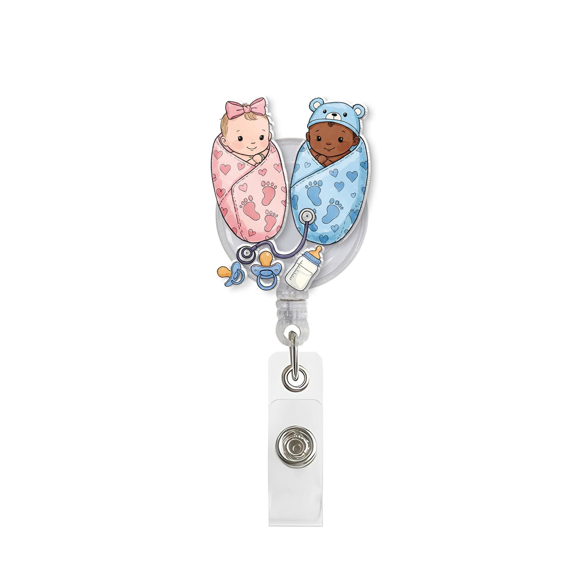 Cute Baby Acrylic Badge Reel, L and D Nurse Badge, Nicu ID holder gift, L&D Baby Gift, Nurse Badge Reel, Nurse Gift, RN ID Holder, Nicu Gift
