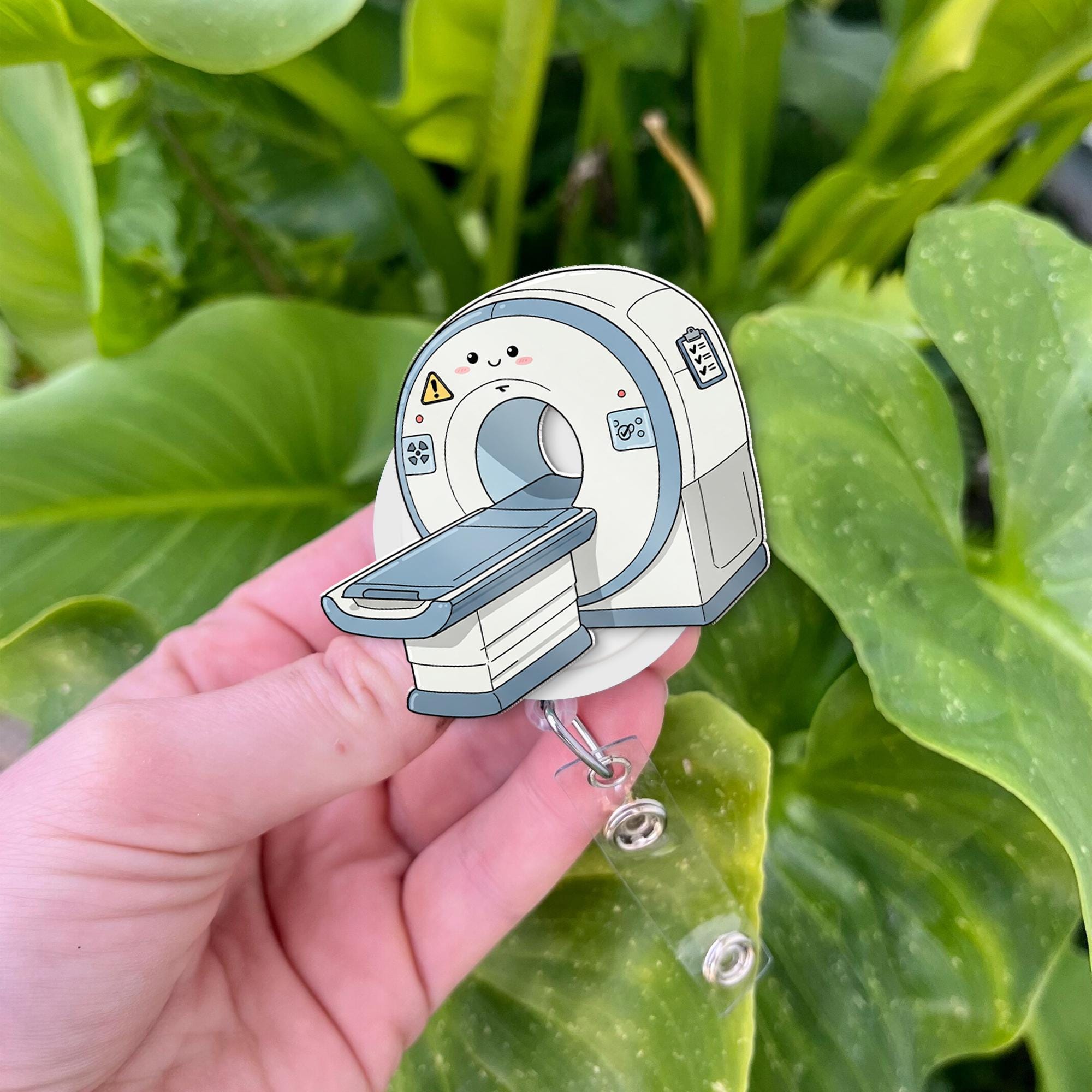 Cute Mri Machine Badge Reel, Radiology Tech Badge Holder, RN ID Holder, Mri Tech Gift, Radiologic Tech Gift, Medical Worker Gift