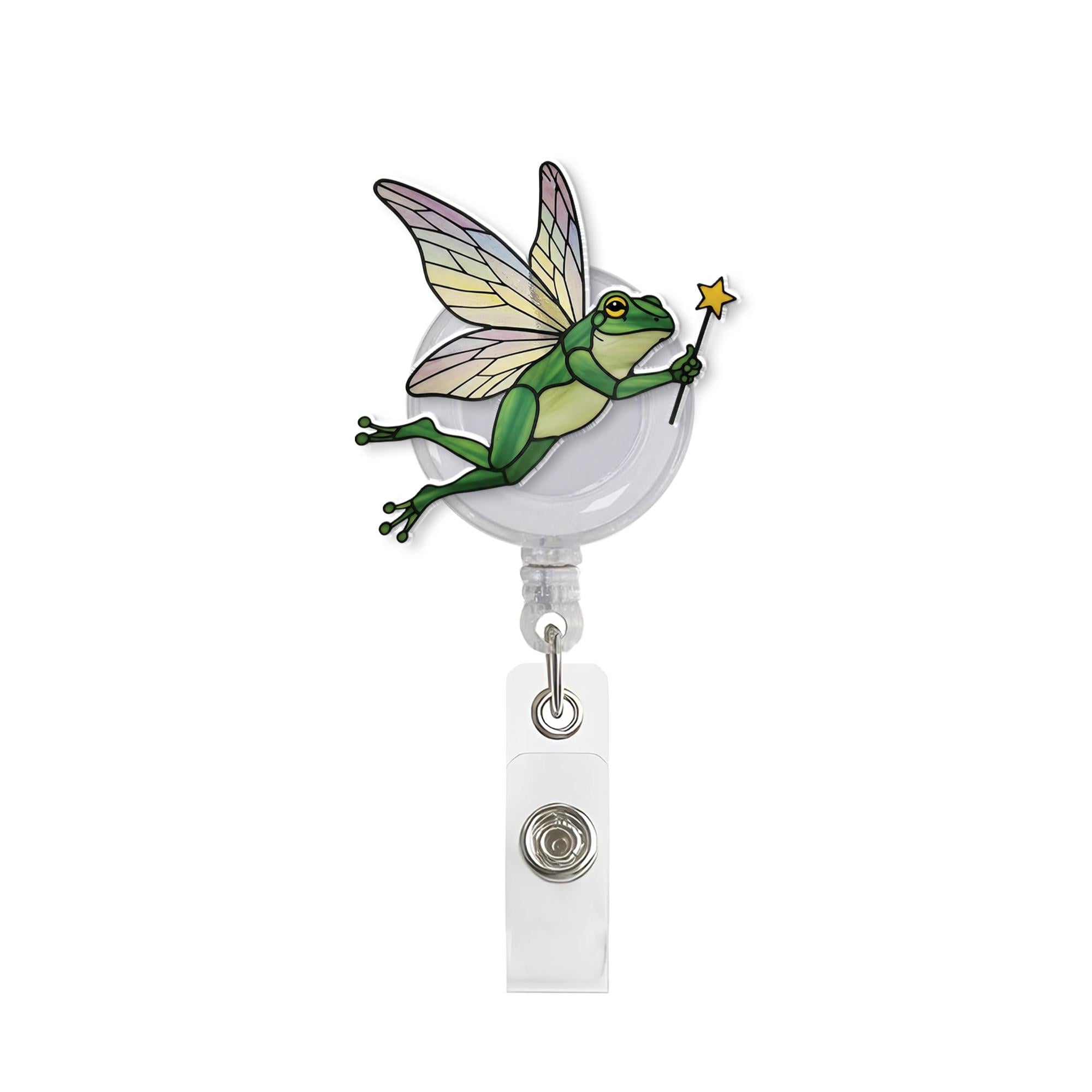 Fairy Frog Badge Reel, Green Frog Lover, RN ID Holder, Nurse Badge Gift, Funny Badge Reel, Gift For Nurse, Working Accessory, Frog Gift